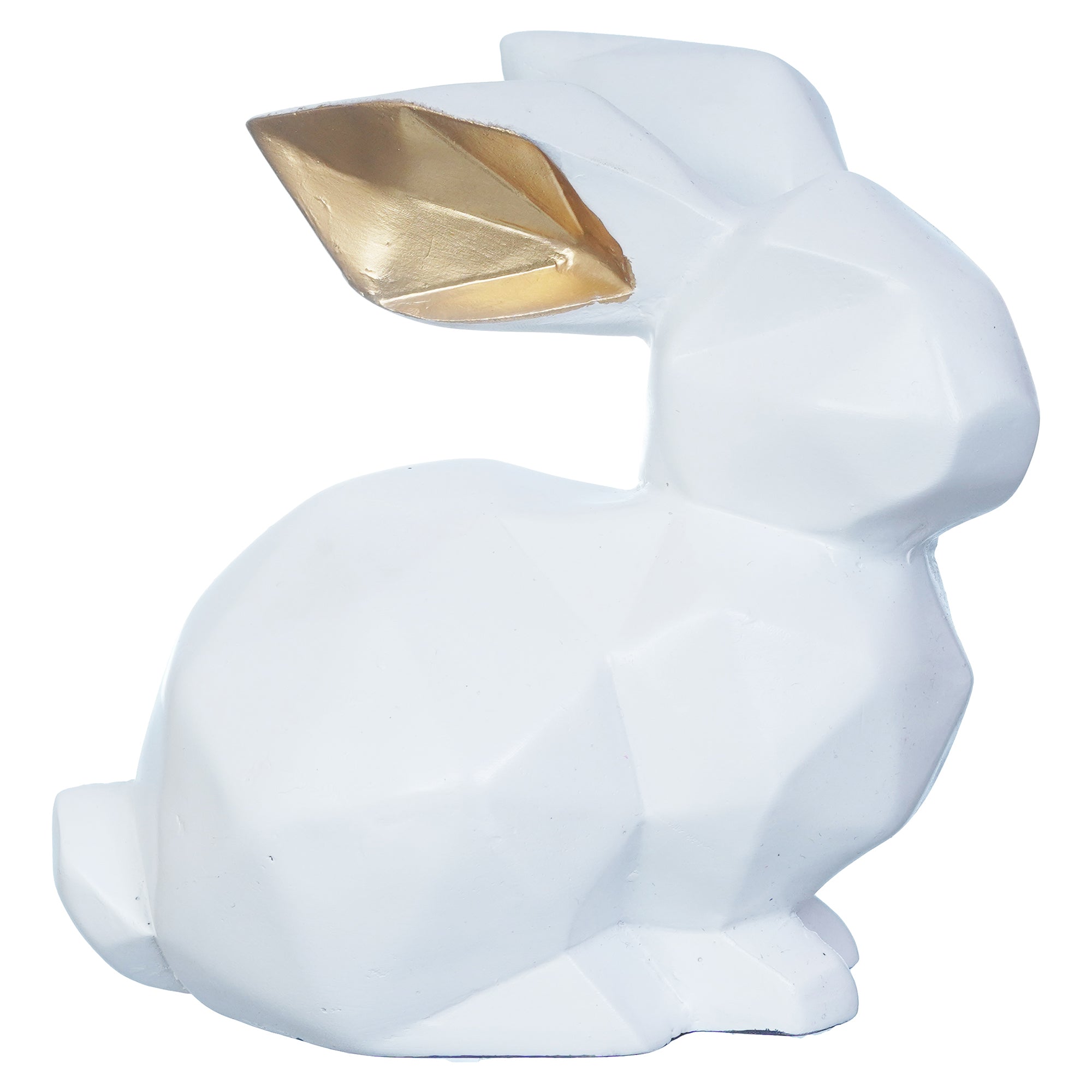 Geometric Polyresin White Rabbit Statue Animal Figurine Showpiece 6