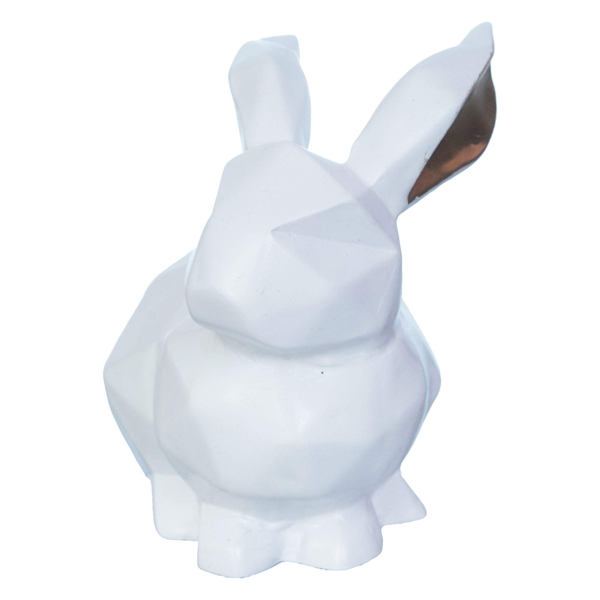 Geometric Polyresin White Rabbit Statue Animal Figurine Showpiece 8