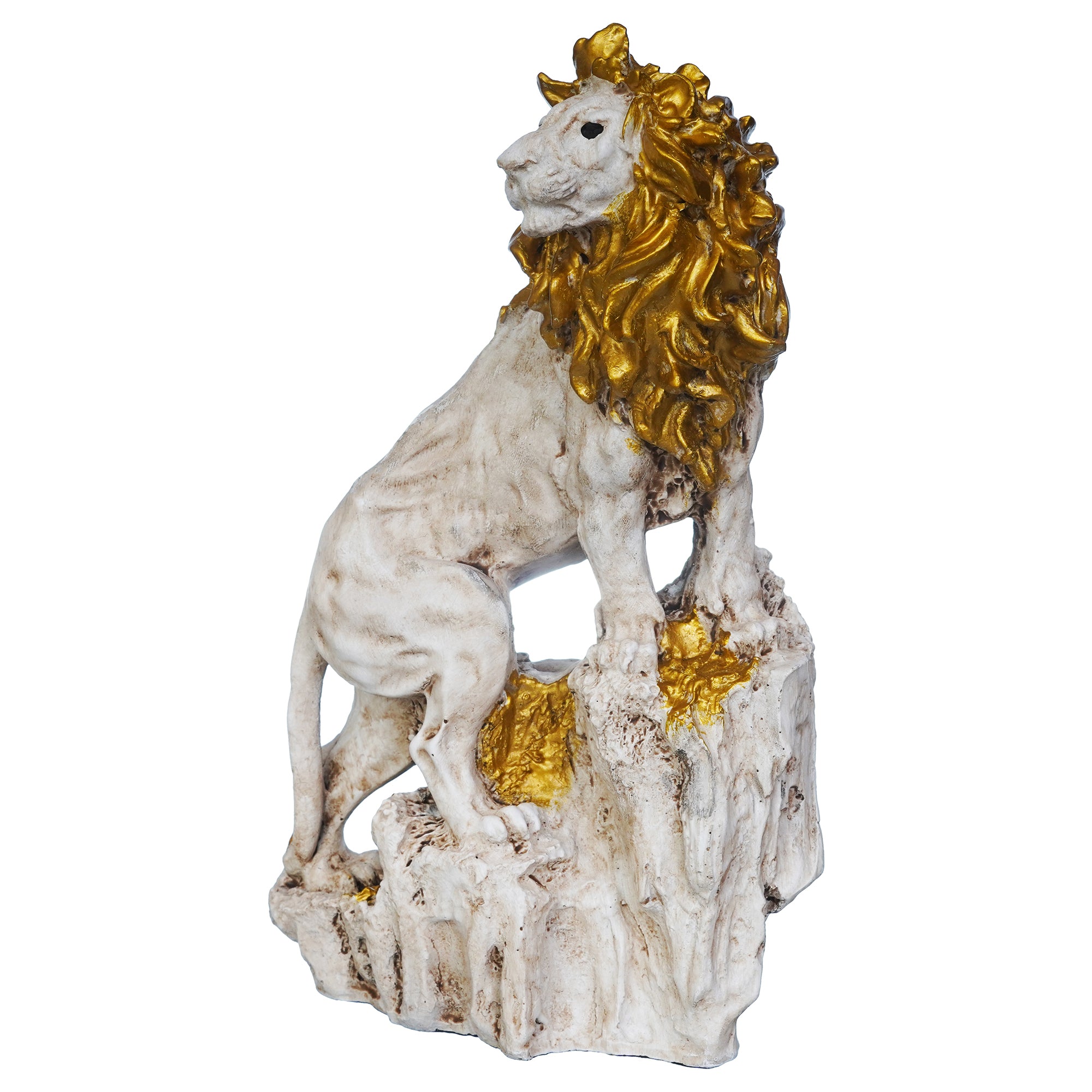 Polyresin Lion Statue Climbing on Rock Animal Figurine Showpiece 6