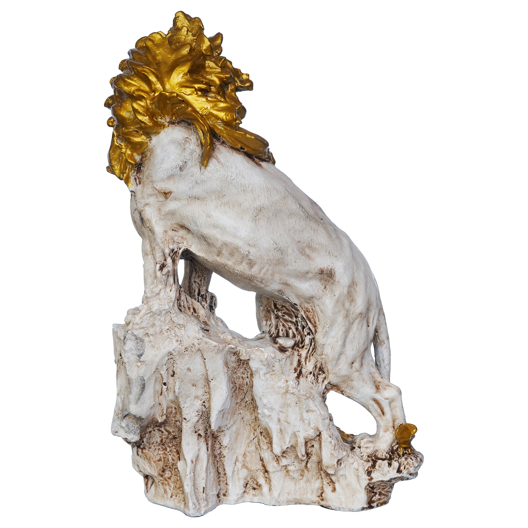 Polyresin Lion Statue Climbing on Rock Animal Figurine Showpiece 8