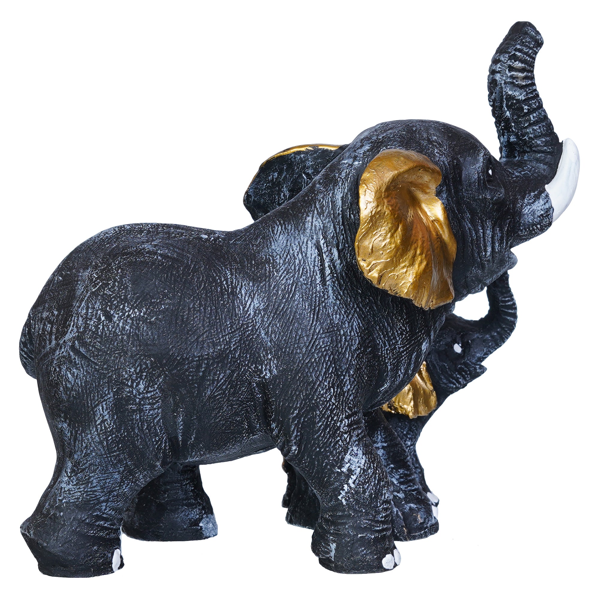 Set of 2 Elephant With Baby Elephant Statues Animal Figurines 8