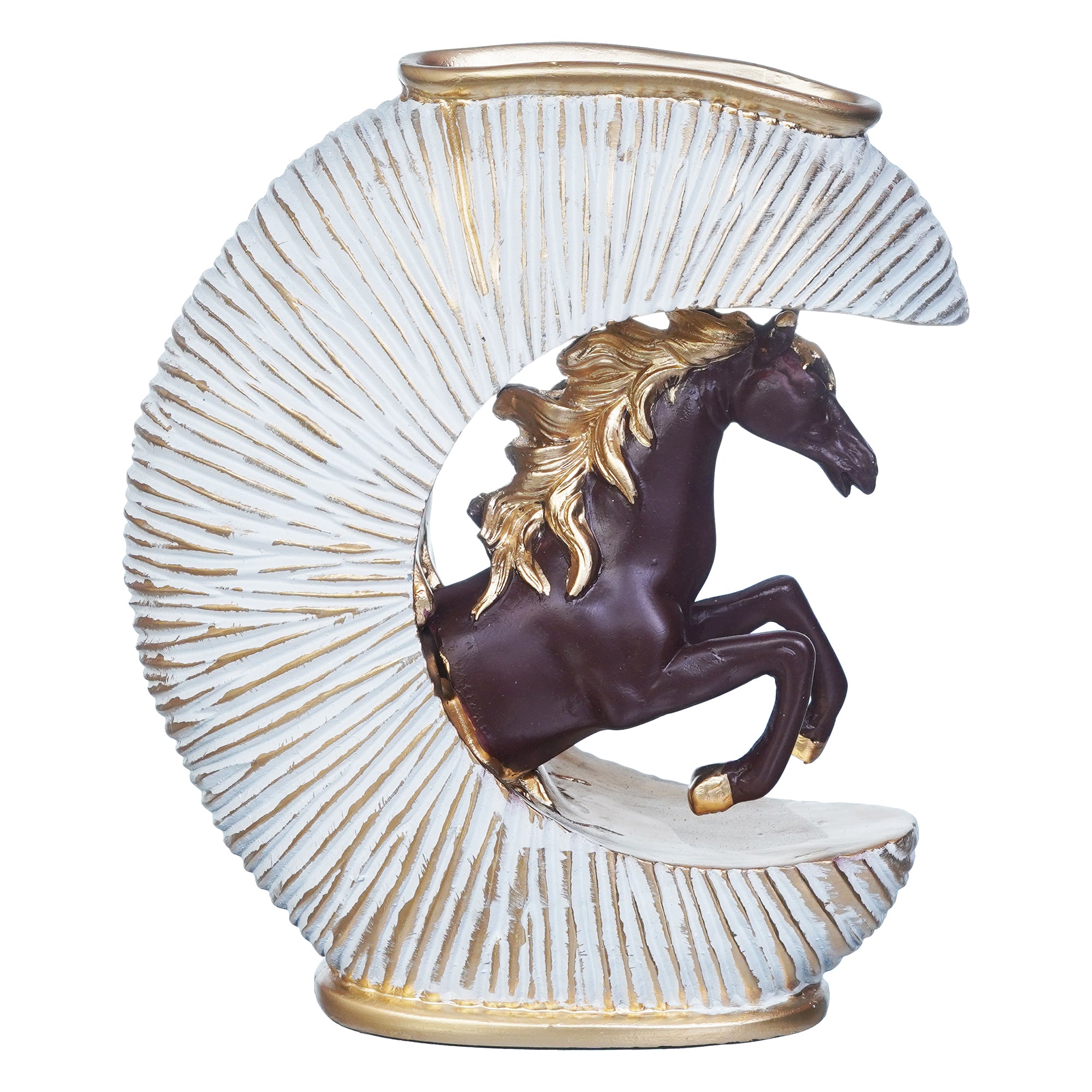 Multicolor Polyresin Running Horse Statue Flower Vase Animal Figurine Planter Decorative Showpiece 6
