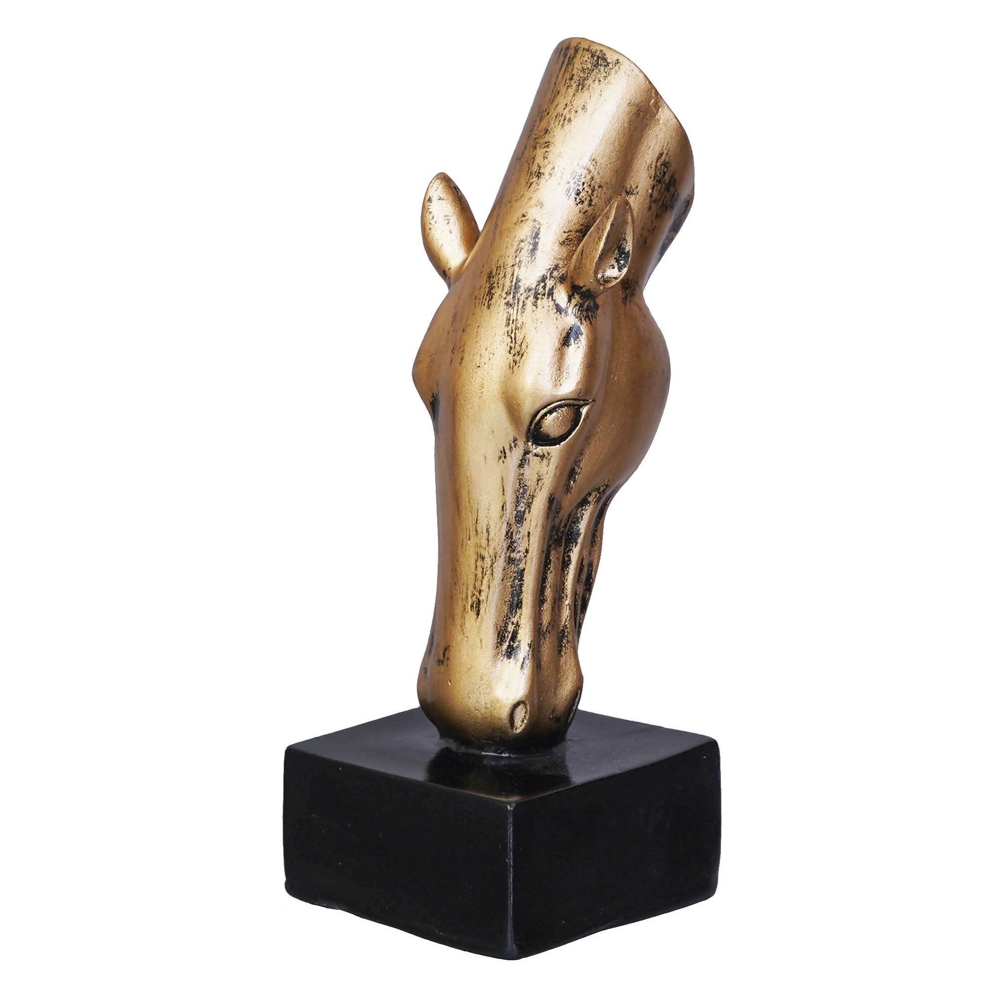 Golden Horse Head Statue Animal Figurine Showpiece for Home, Office Decor 6