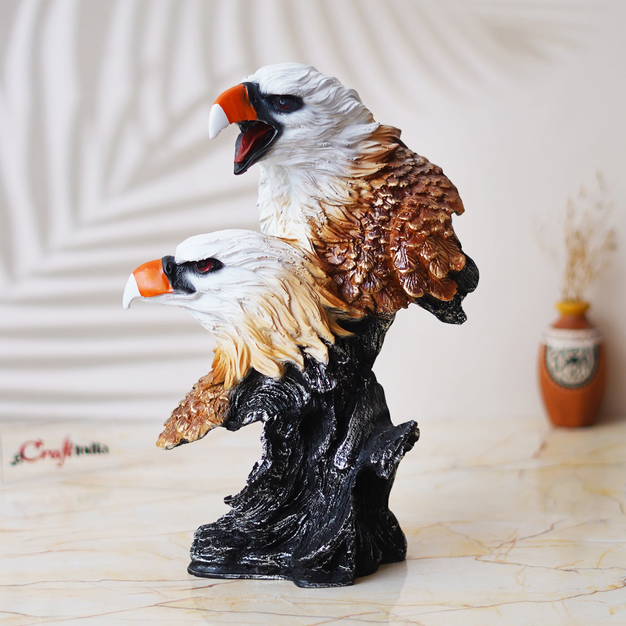 Colorful Eagle Head Statues Bird Figurines Decorative Showpiece 4