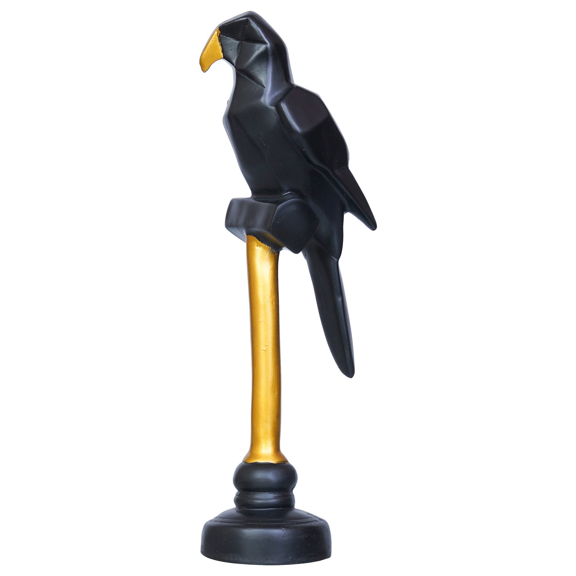 Polyresin Black Parrot Statue Decorative Showpiece for Home, Living Room, Office Decor 2