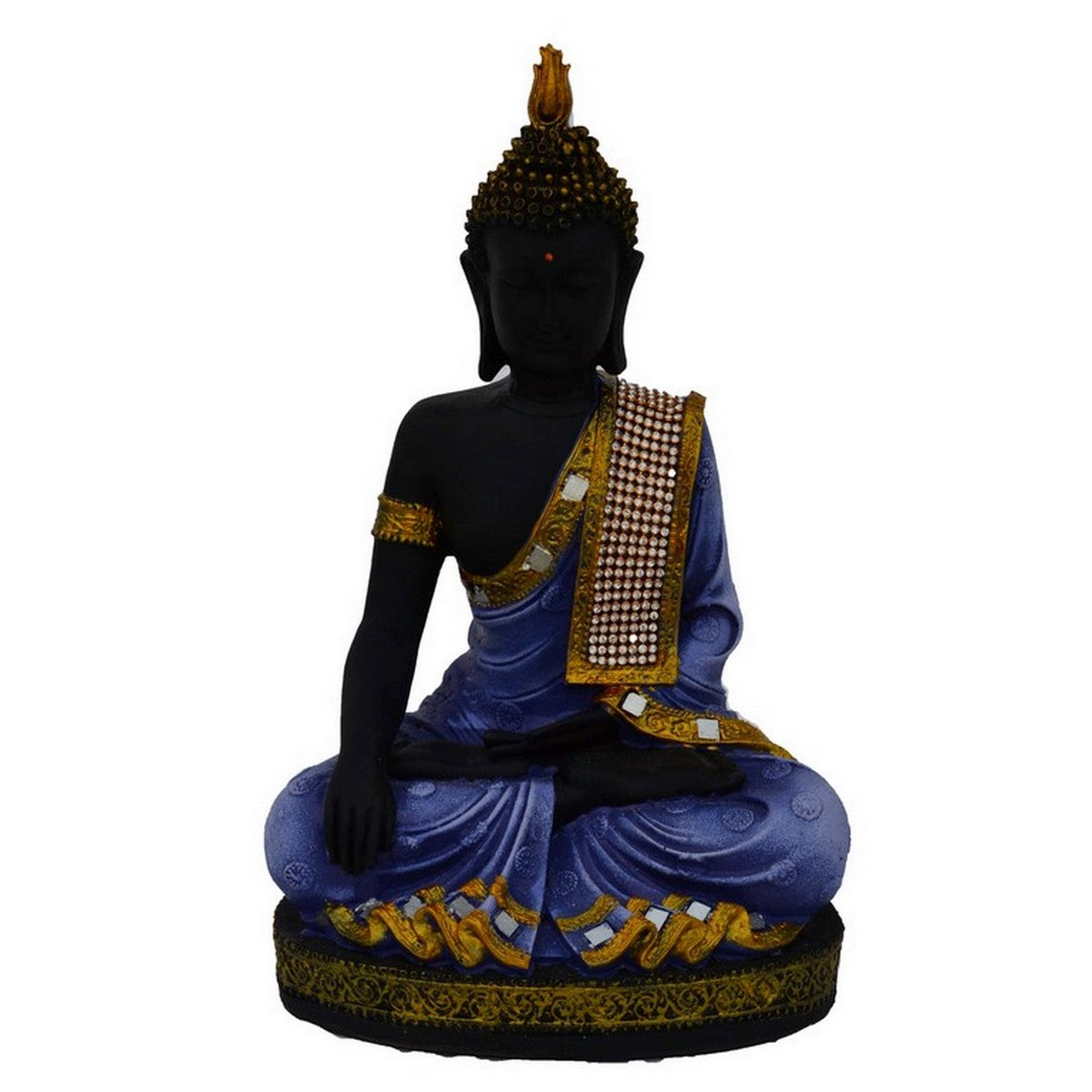 Polyresin Meditating Lord Buddha - Purple 3