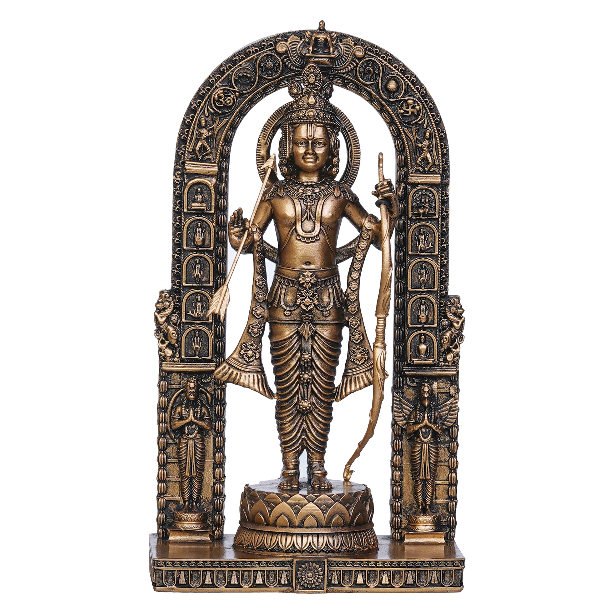 Golden Polyresin Handcrafted Shri Ram Statue with Bow and Arrow 2
