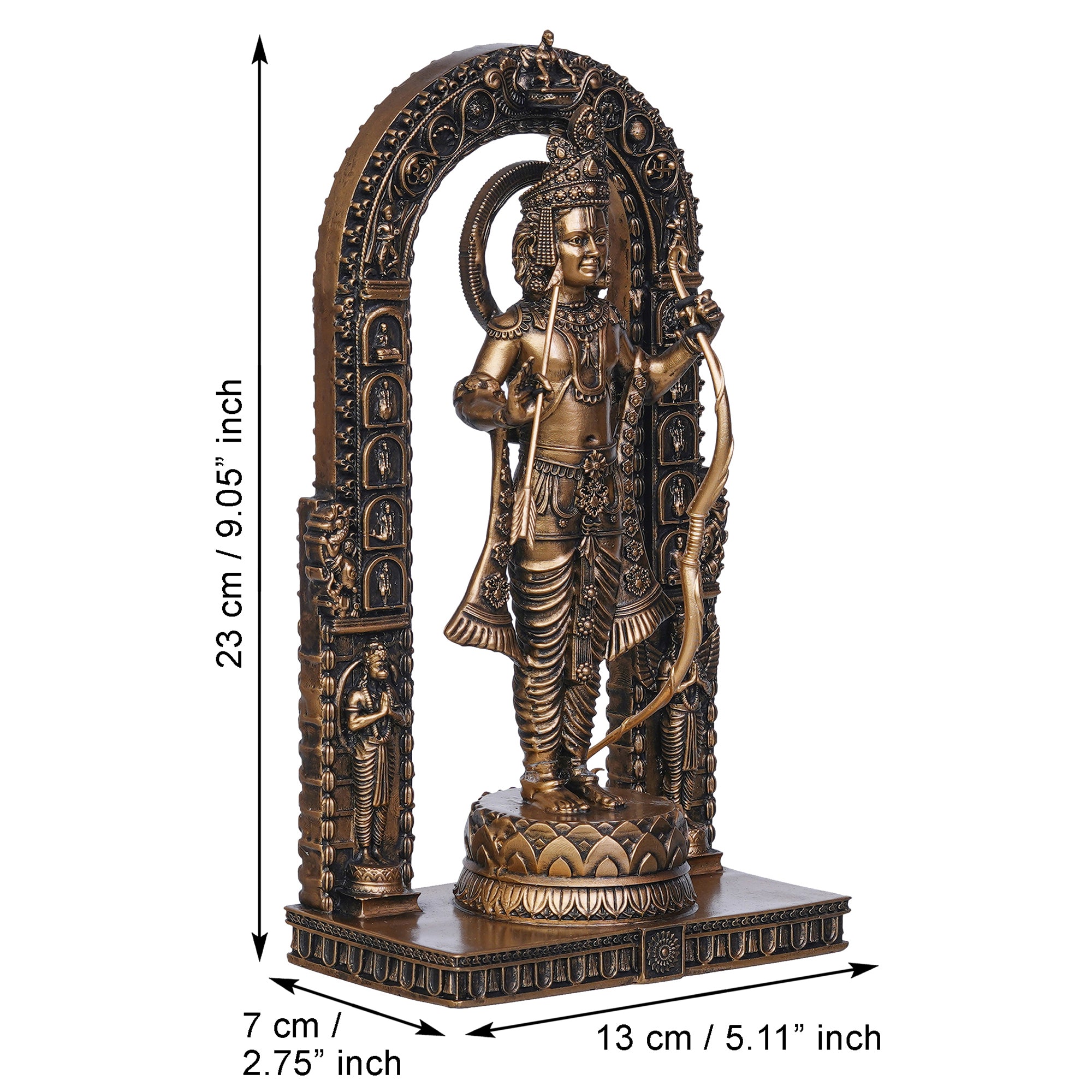 Golden Polyresin Handcrafted Shri Ram Statue with Bow and Arrow 3