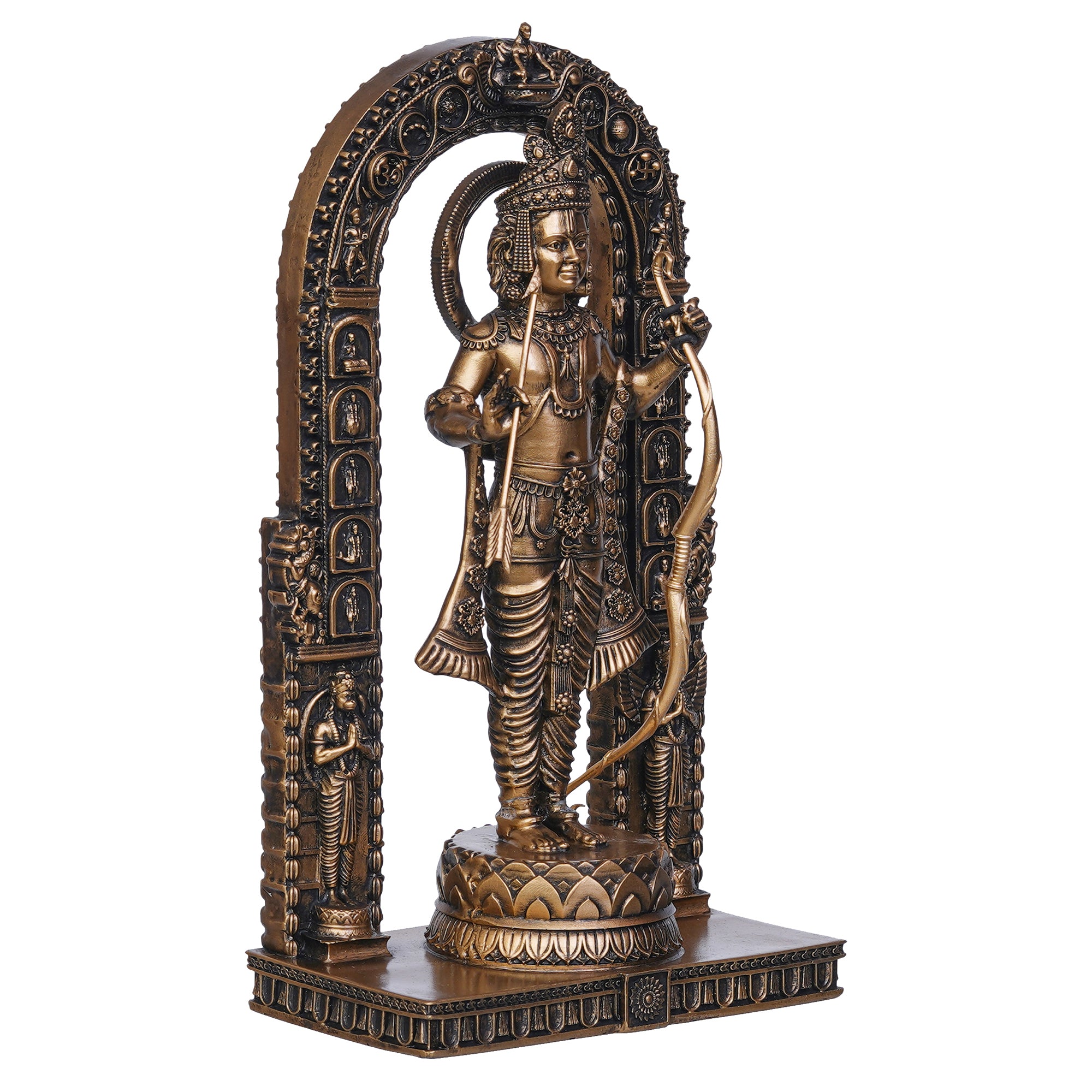 Golden Polyresin Handcrafted Shri Ram Statue with Bow and Arrow 6