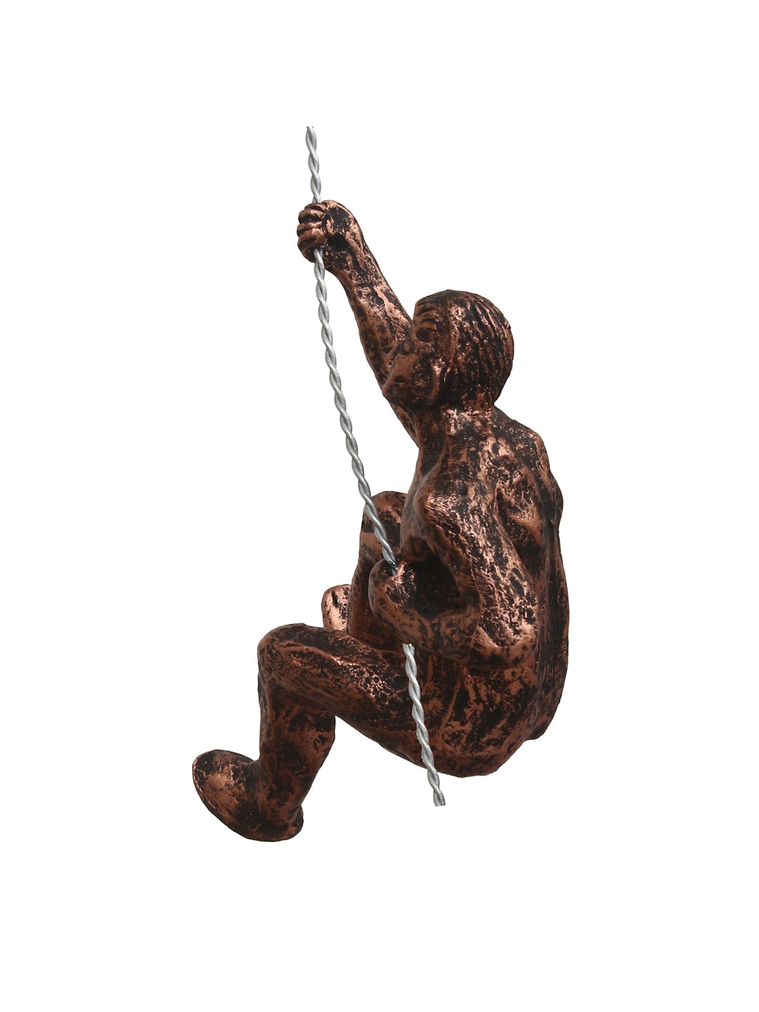 Brown Polyresin Climbing Man Wall Hanging Statue 1