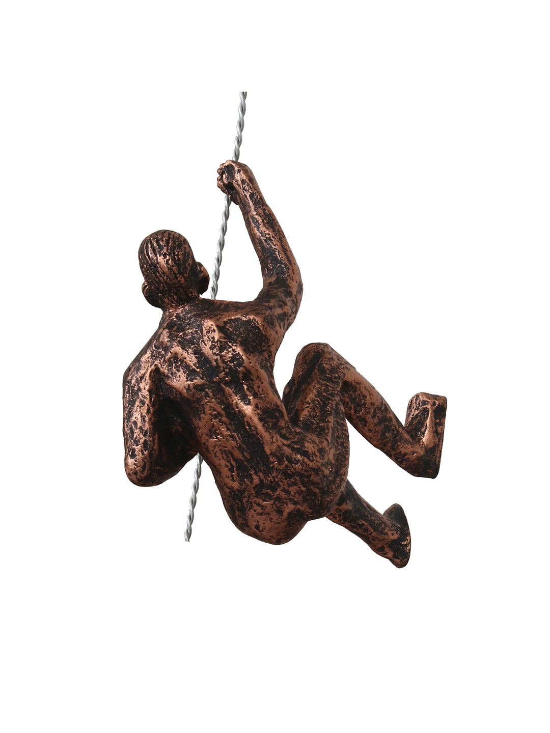 Brown Polyresin Climbing Man Wall Hanging Statue 3