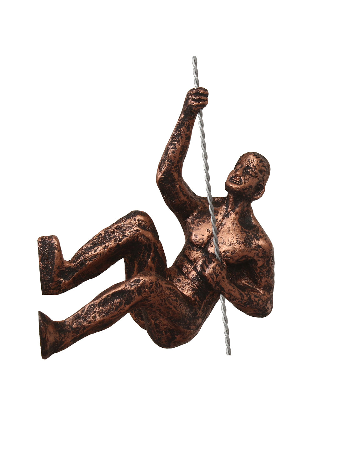 Brown Polyresin Climbing Man Wall Hanging Statue 4
