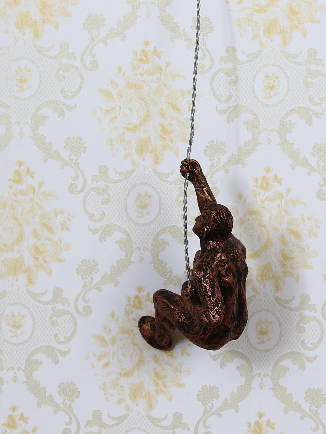 Brown Polyresin Climbing Man Wall Hanging Statue 8