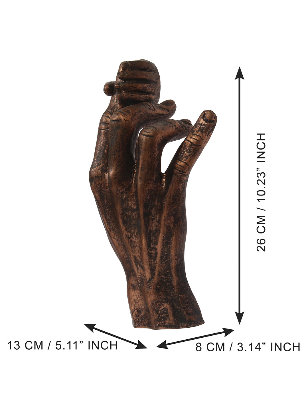 Brown Polyresin Baby Hand Holding Father's Finger Decorative Wall Hanging Figurine 3