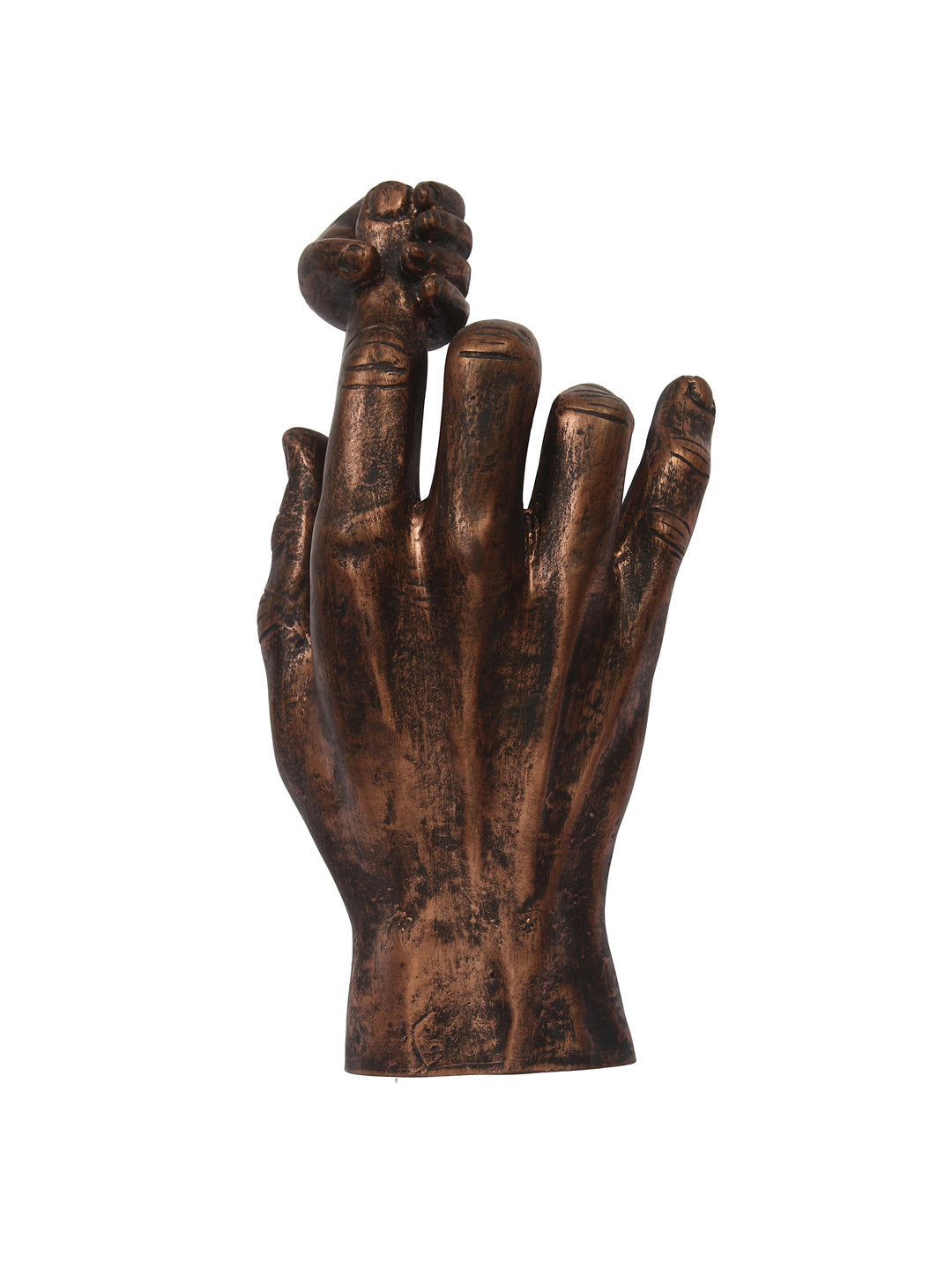 Brown Polyresin Baby Hand Holding Father's Finger Decorative Wall Hanging Figurine 2