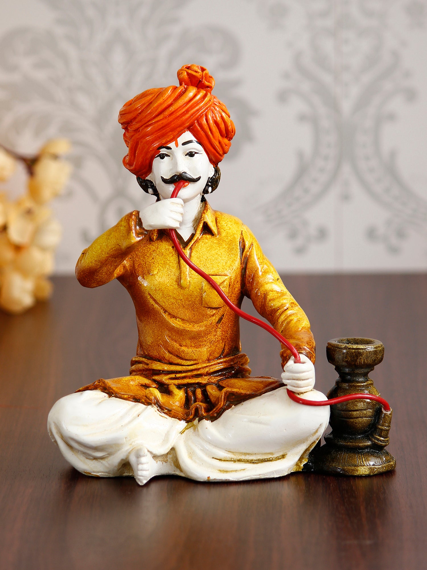 Colorful Rajasthani Man Making Pot Handcrafted Decorative Polyresin Showpiece 12