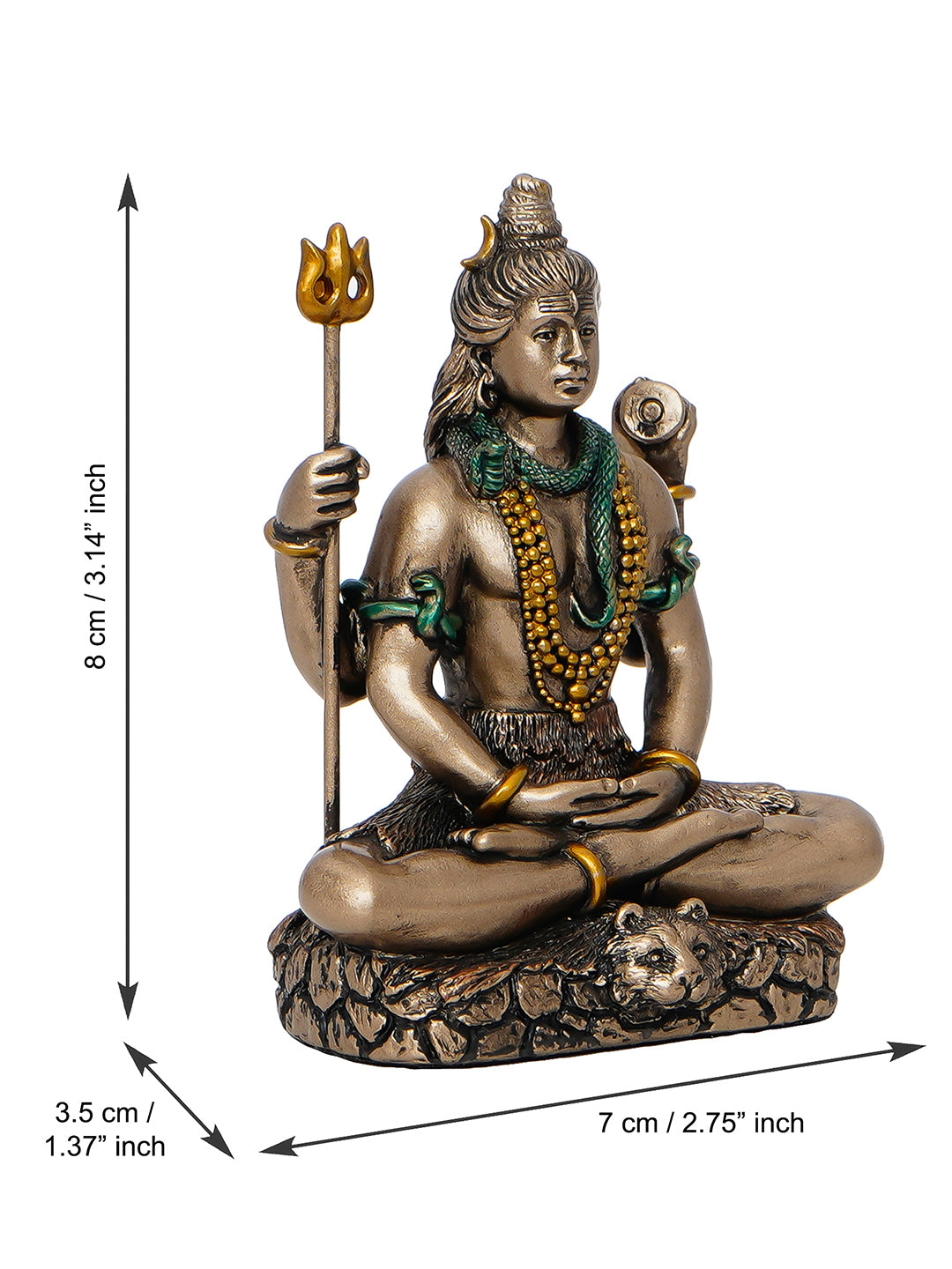 Brown Polyresin and Bronze Meditating Lord Shiva Statue 2