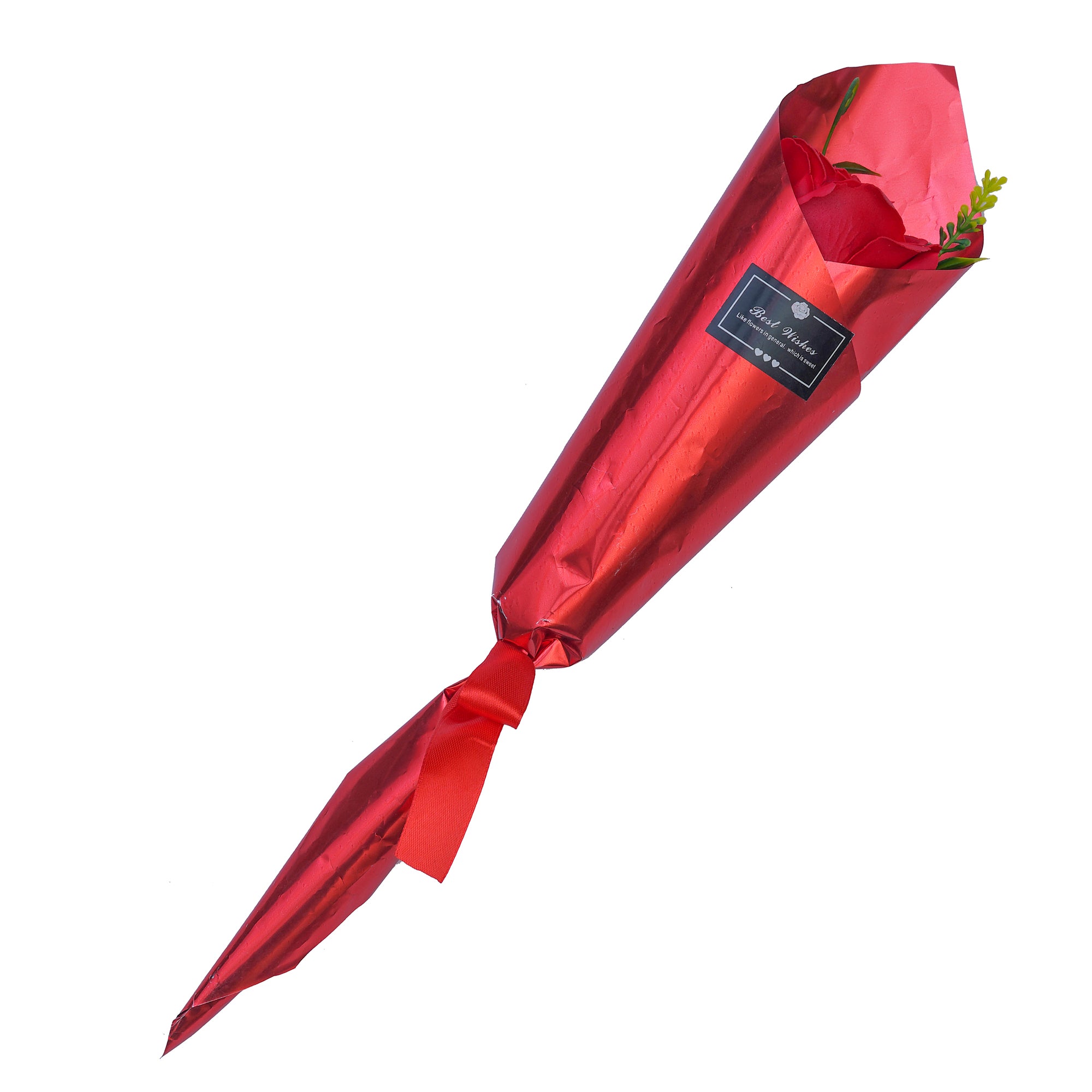 Best Wishes Artificial Red Rose Flower - Valentine's Day, Mother's Day Gift 2