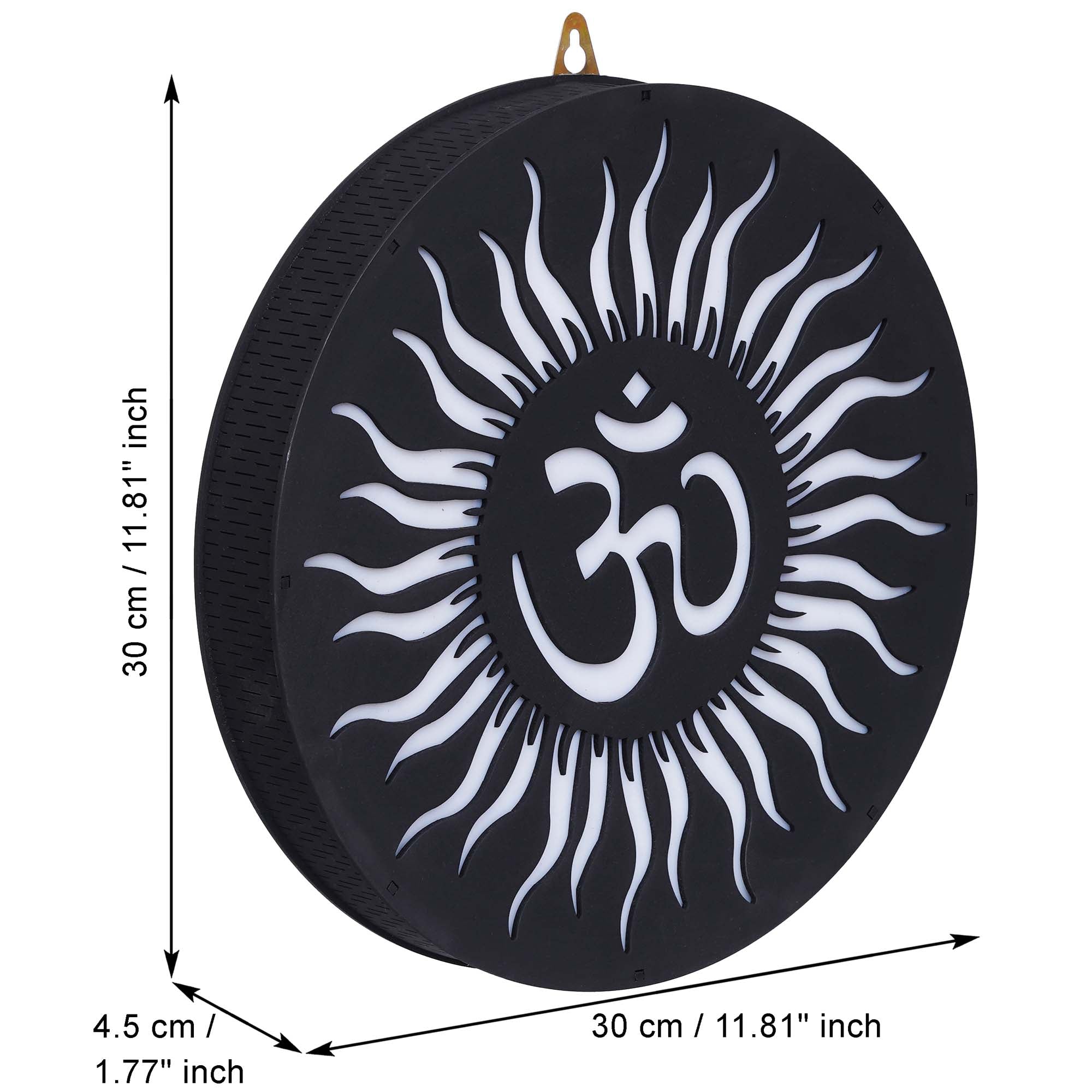 Sun and Om Symbol Wooden Cutout LED Light Lamp Decorative Wall Hanging 3