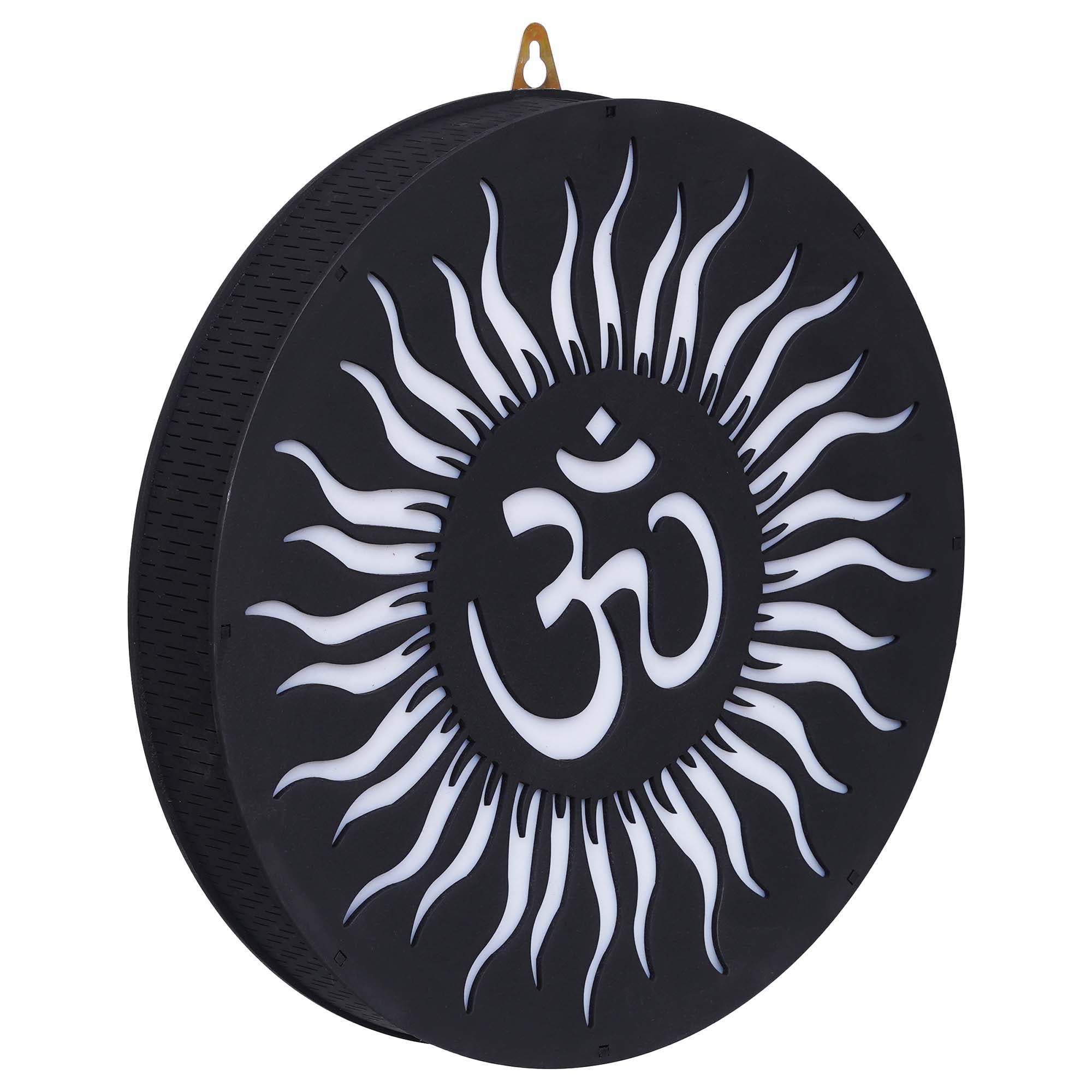 Sun and Om Symbol Wooden Cutout LED Light Lamp Decorative Wall Hanging 6
