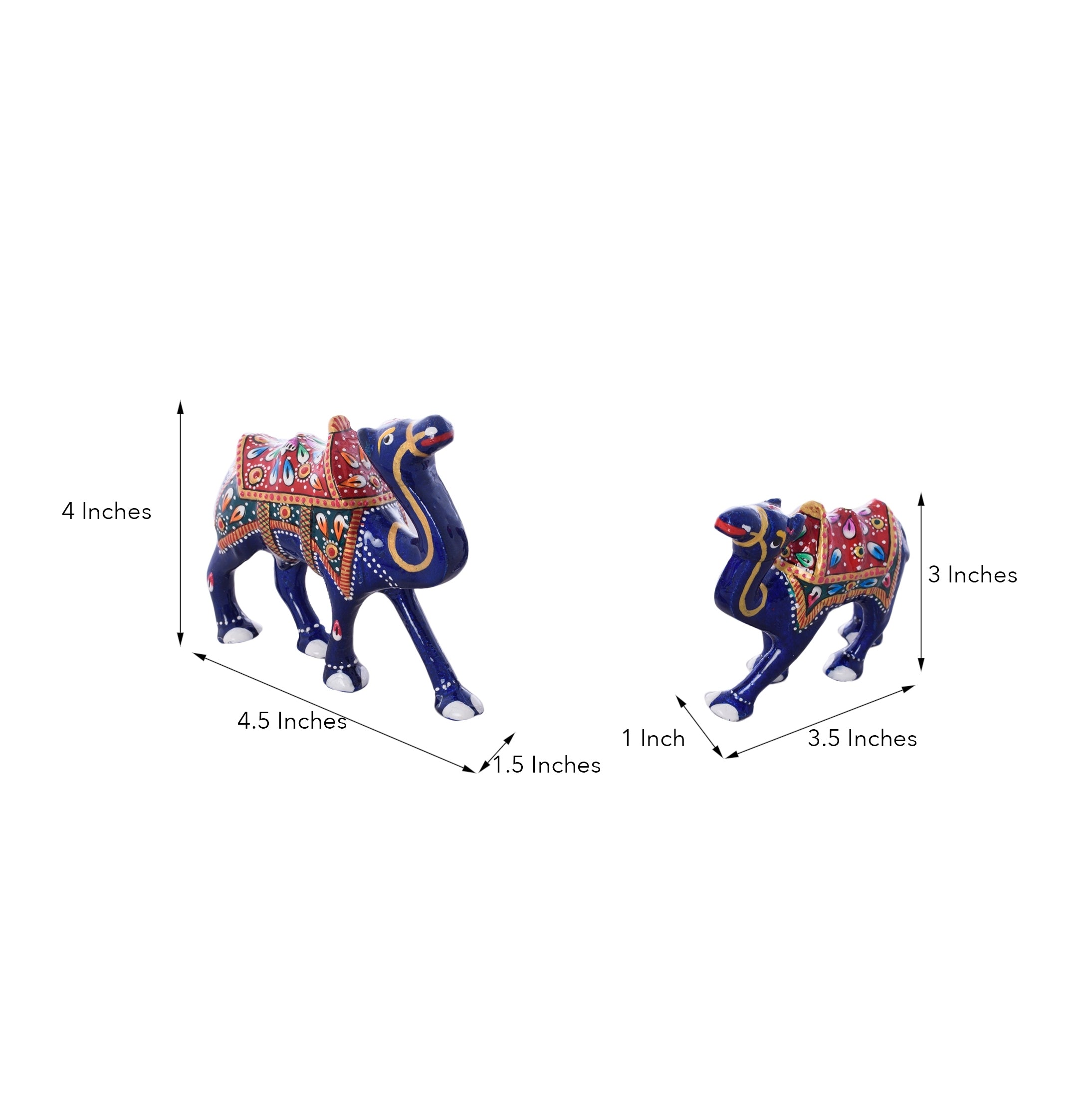 Set of 2 Meenakari Colorful Camels Figurine 2