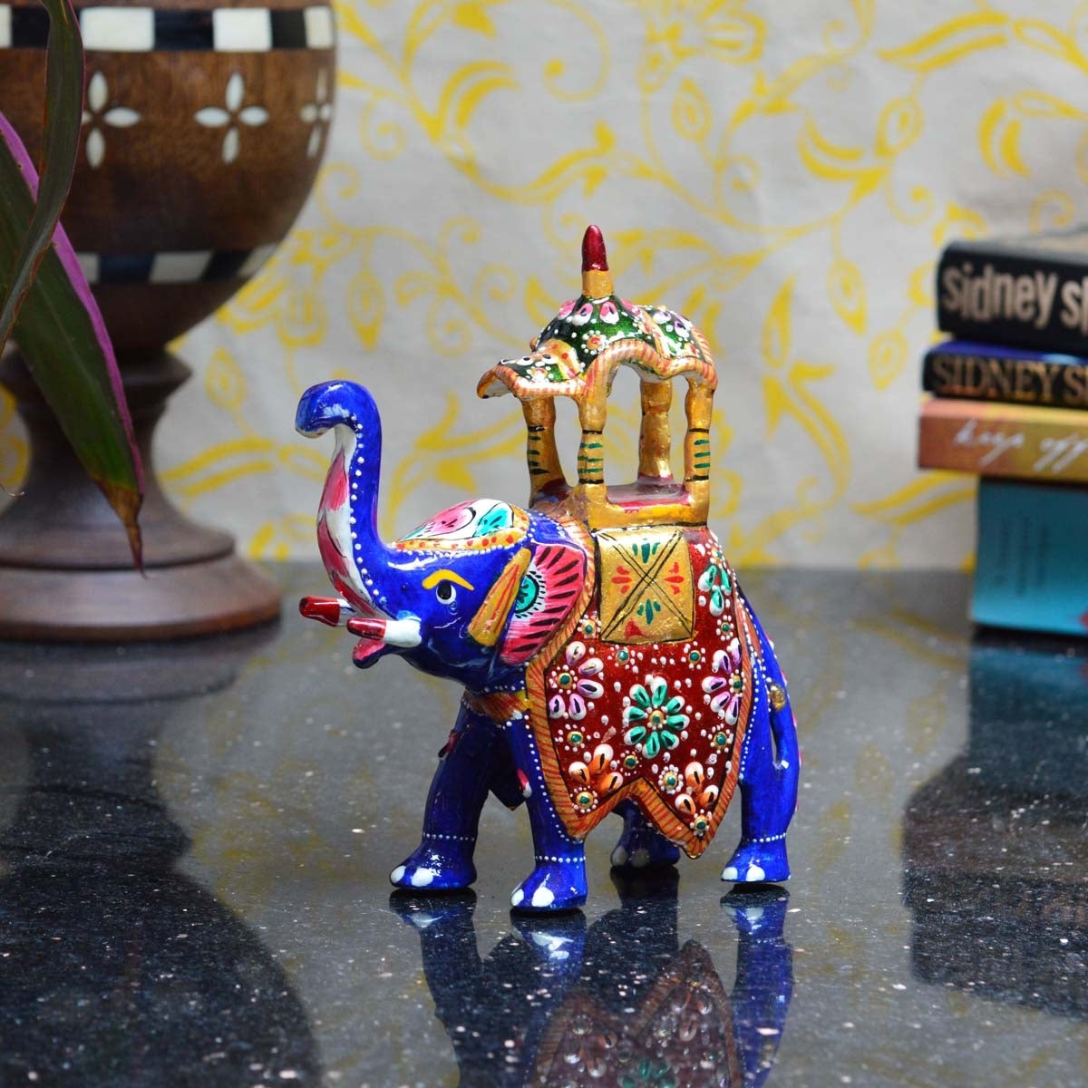 Meenakari Colorful Ambabari Elephant Statue 1