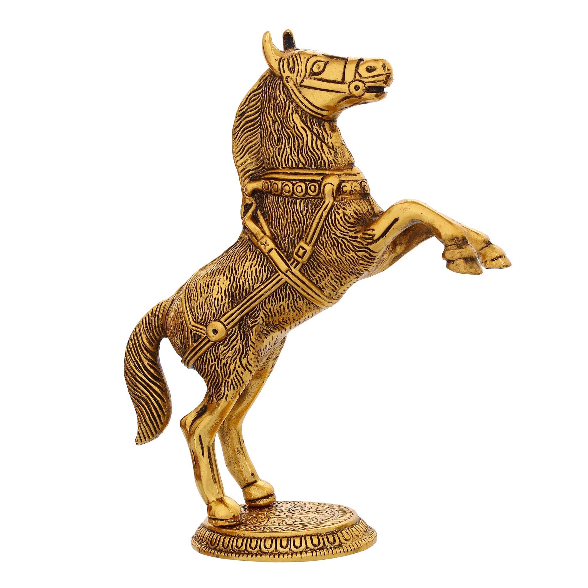 Golden Metal Jumping Horse Statue, Animal Figurine Decorative Showpiece 4