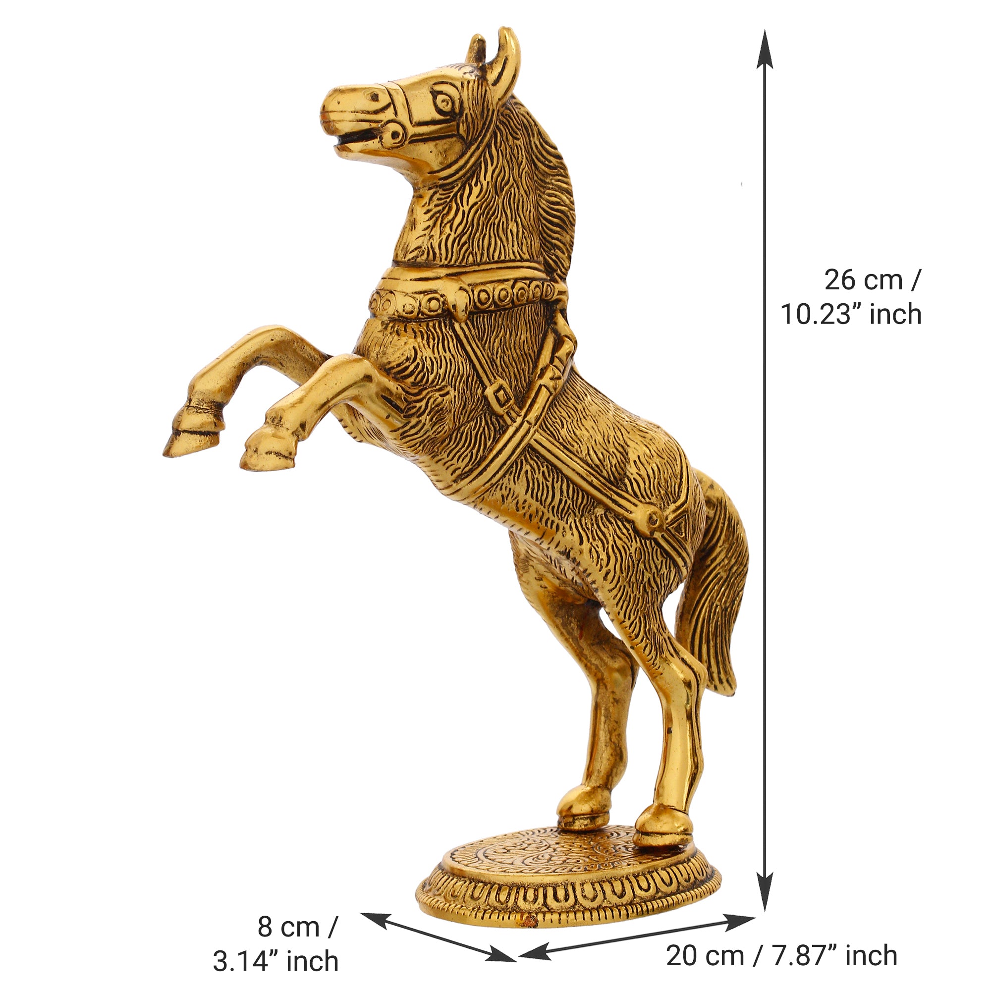 Golden Metal Jumping Horse Statue, Animal Figurine Decorative Showpiece 5