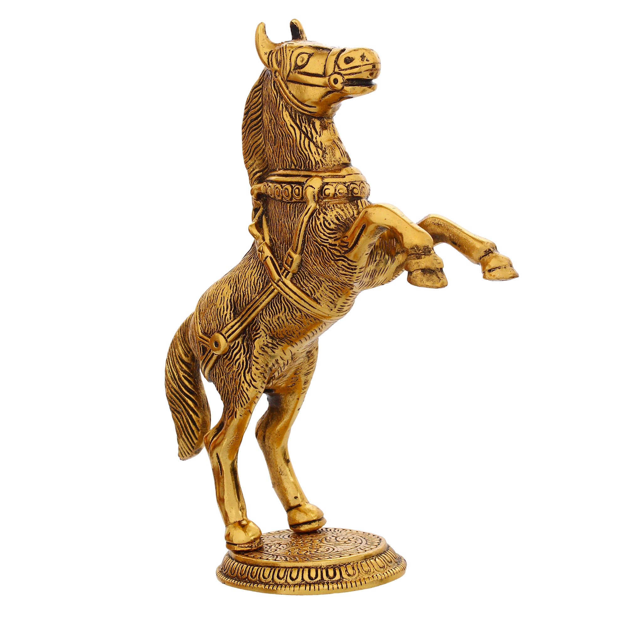 Golden Metal Jumping Horse Statue, Animal Figurine Decorative Showpiece 6