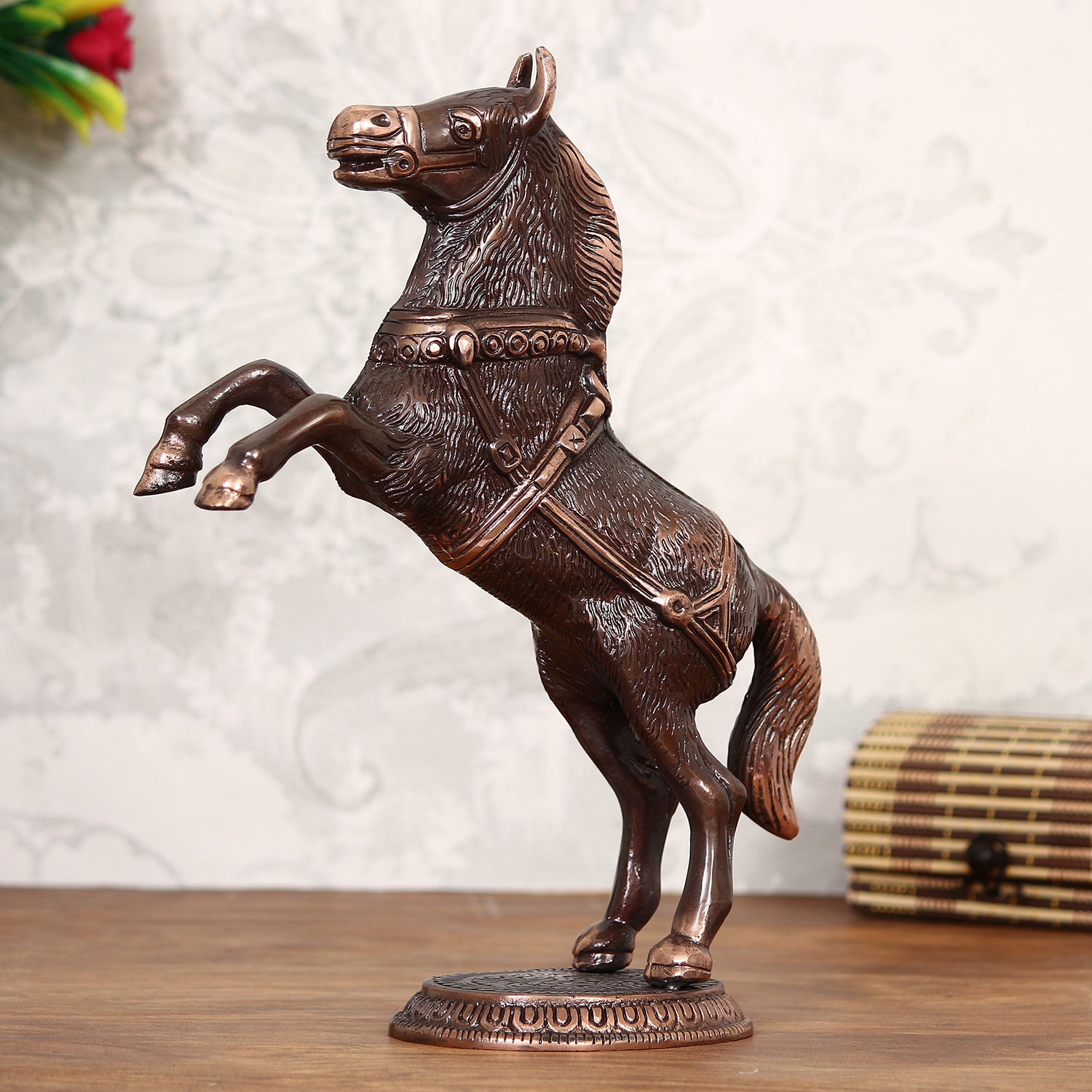 Decorative Jumping Horse Figurine Antique Showpiece