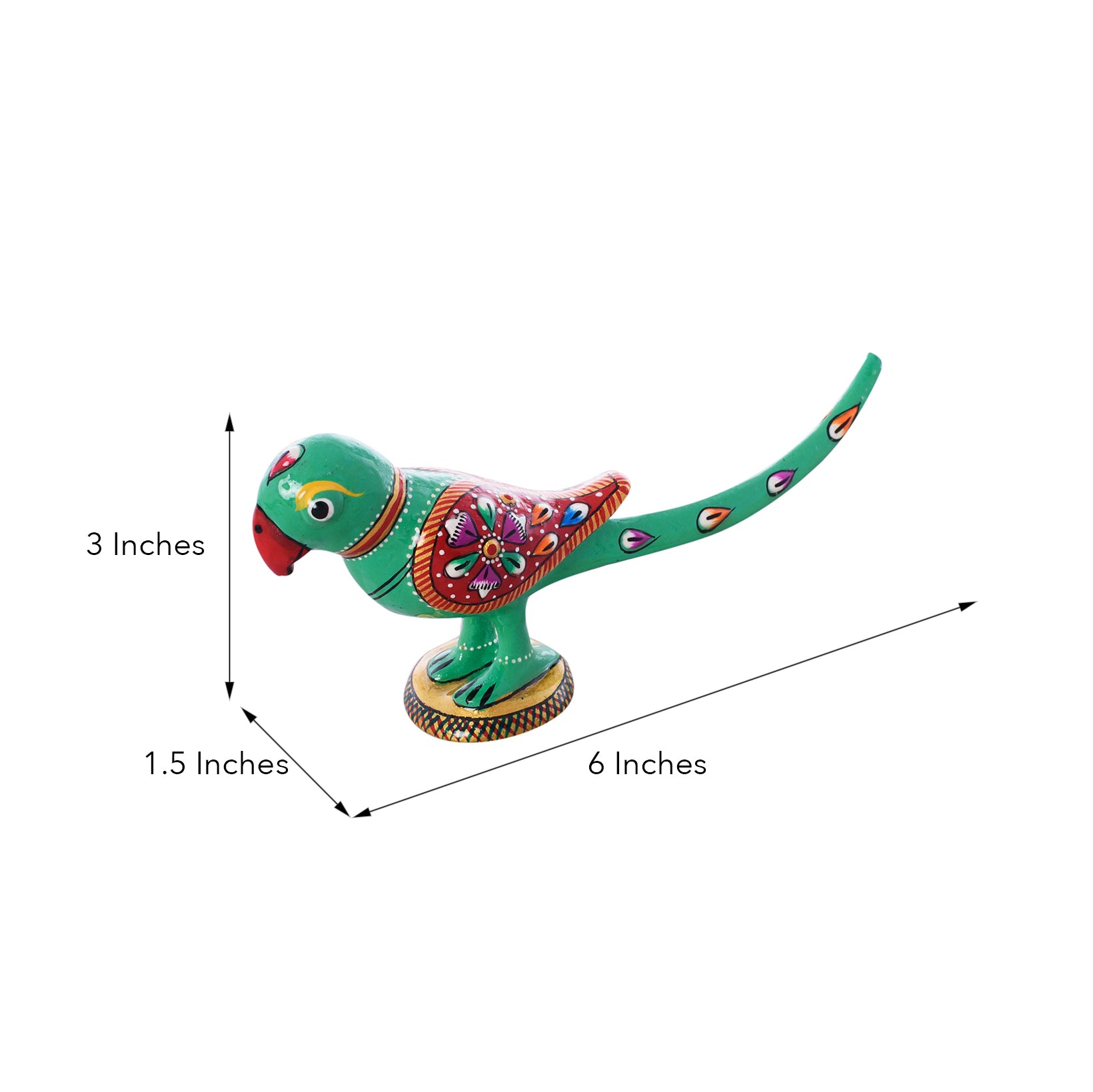 Colorful Meenakari Parrot Figurine 2