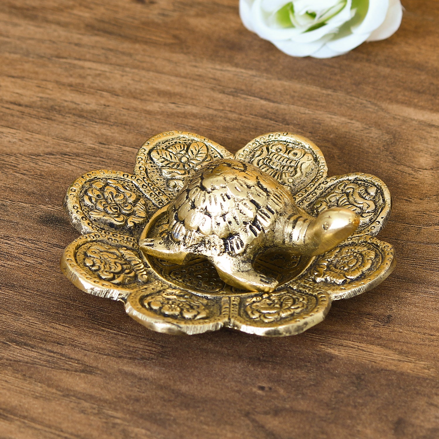 Feng Shui Tortoise with decorative plate for offices and home 1