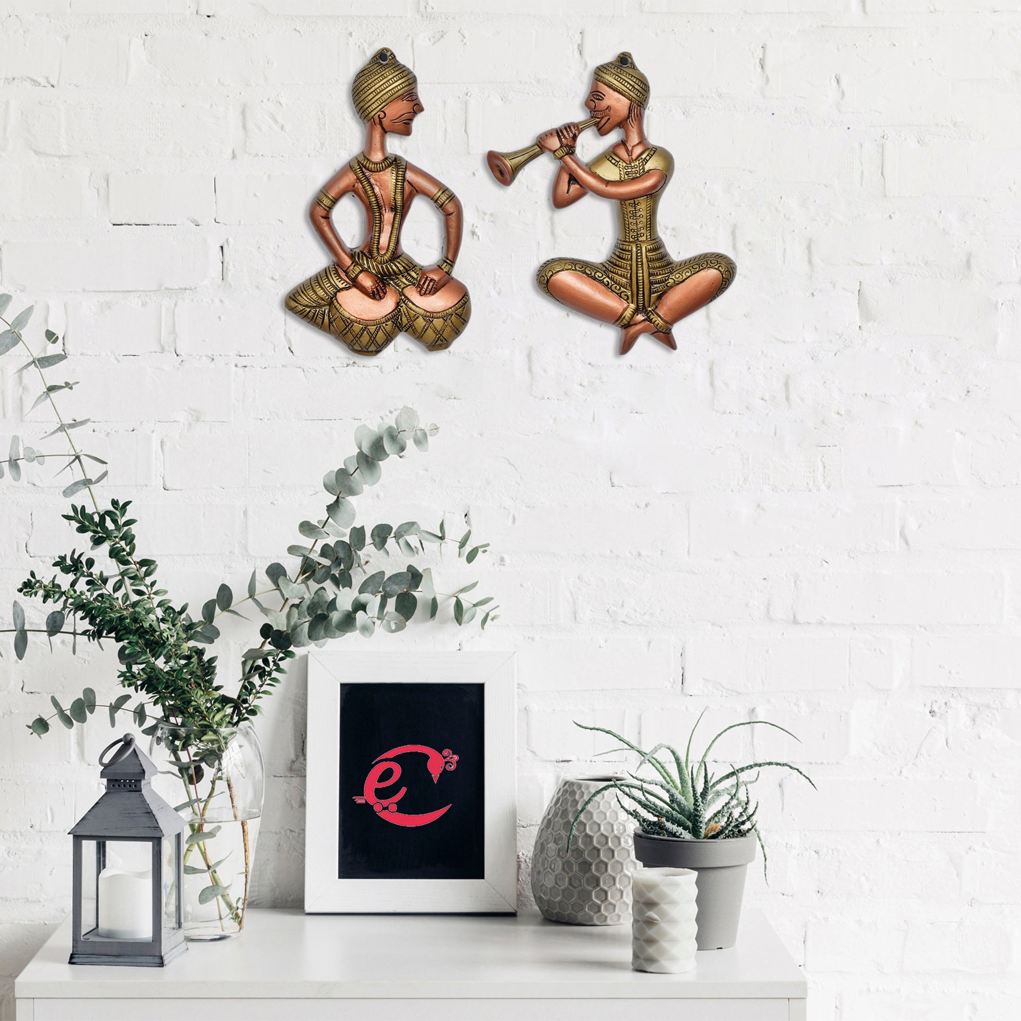 Set Of 2 Musicians Metal Wall Hanging 1