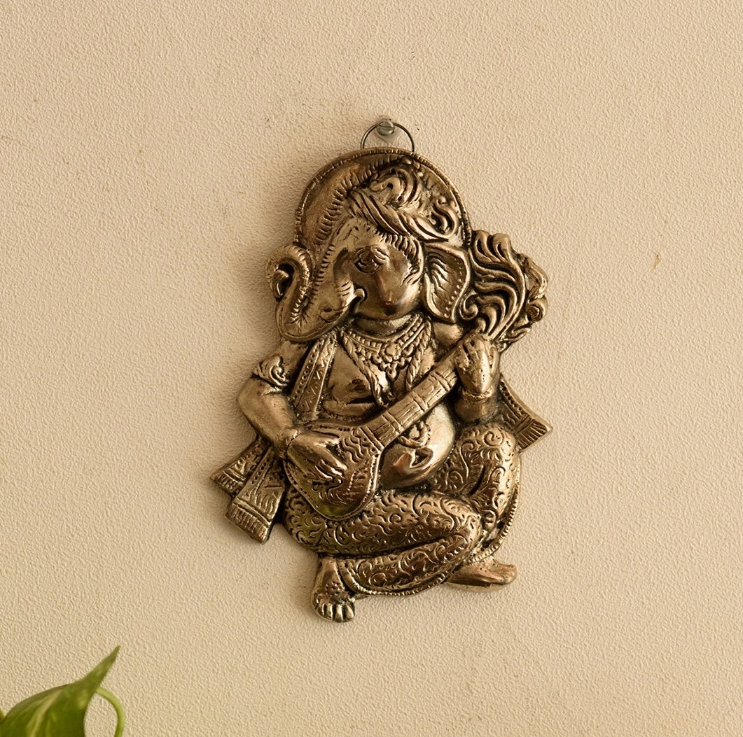 Wall Hanging Ganesha playing Veena