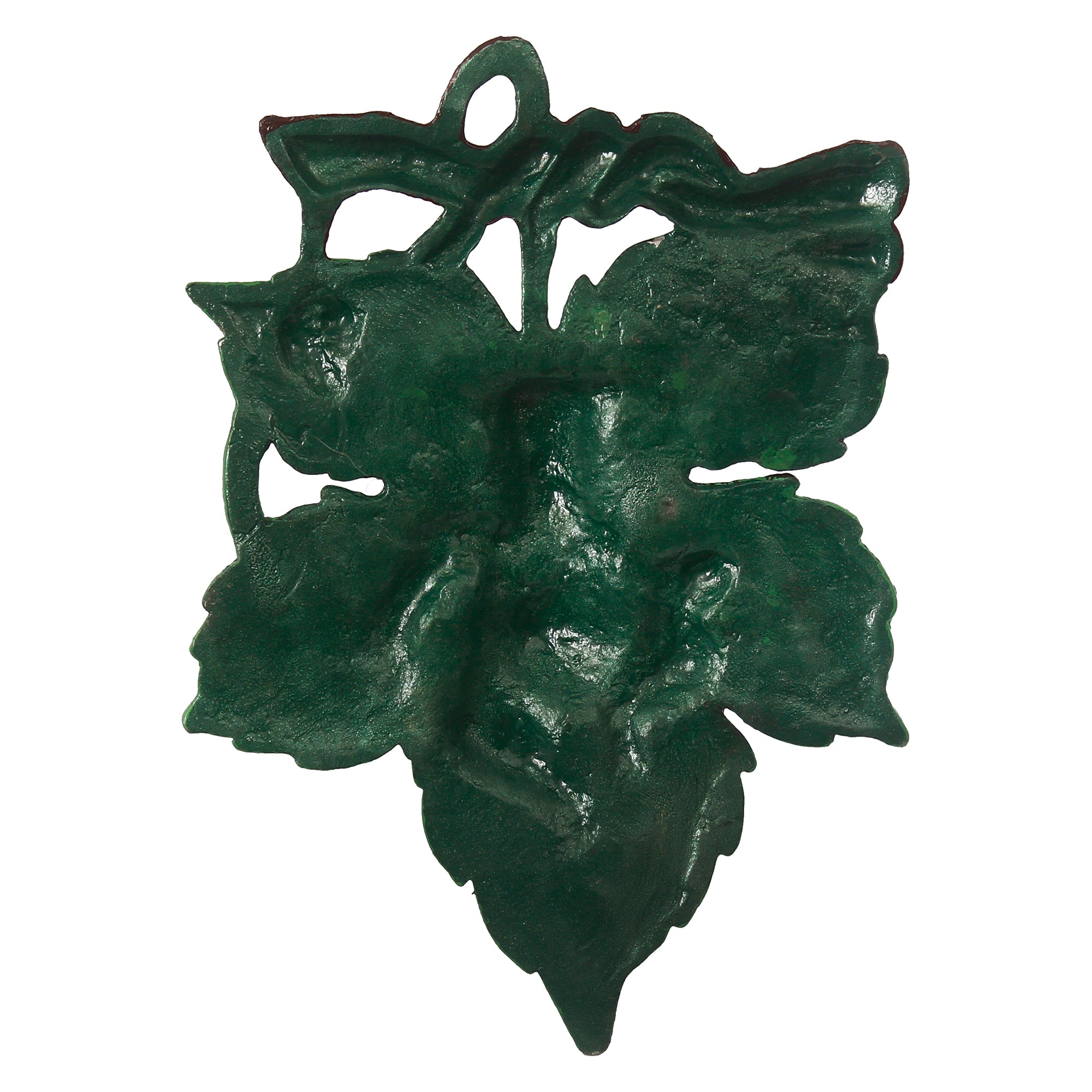 Dancing Golden Lord Ganesha on Green Leaf Metal Wall Hanging 6