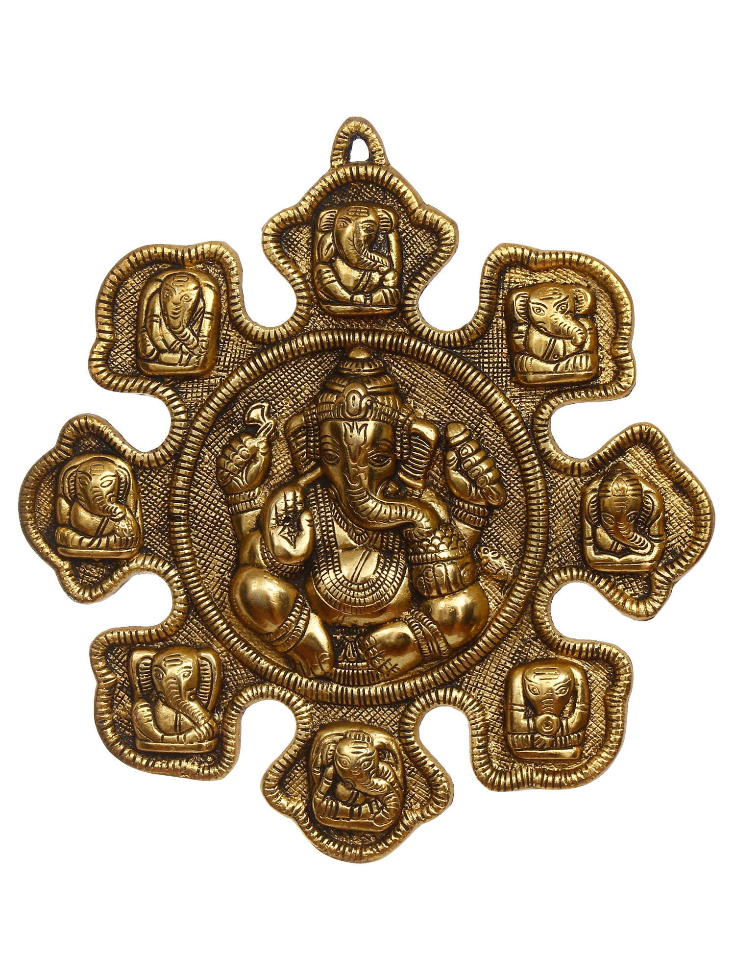 9 variants of Lord Ganesha Golden Metal Wall hanging 2