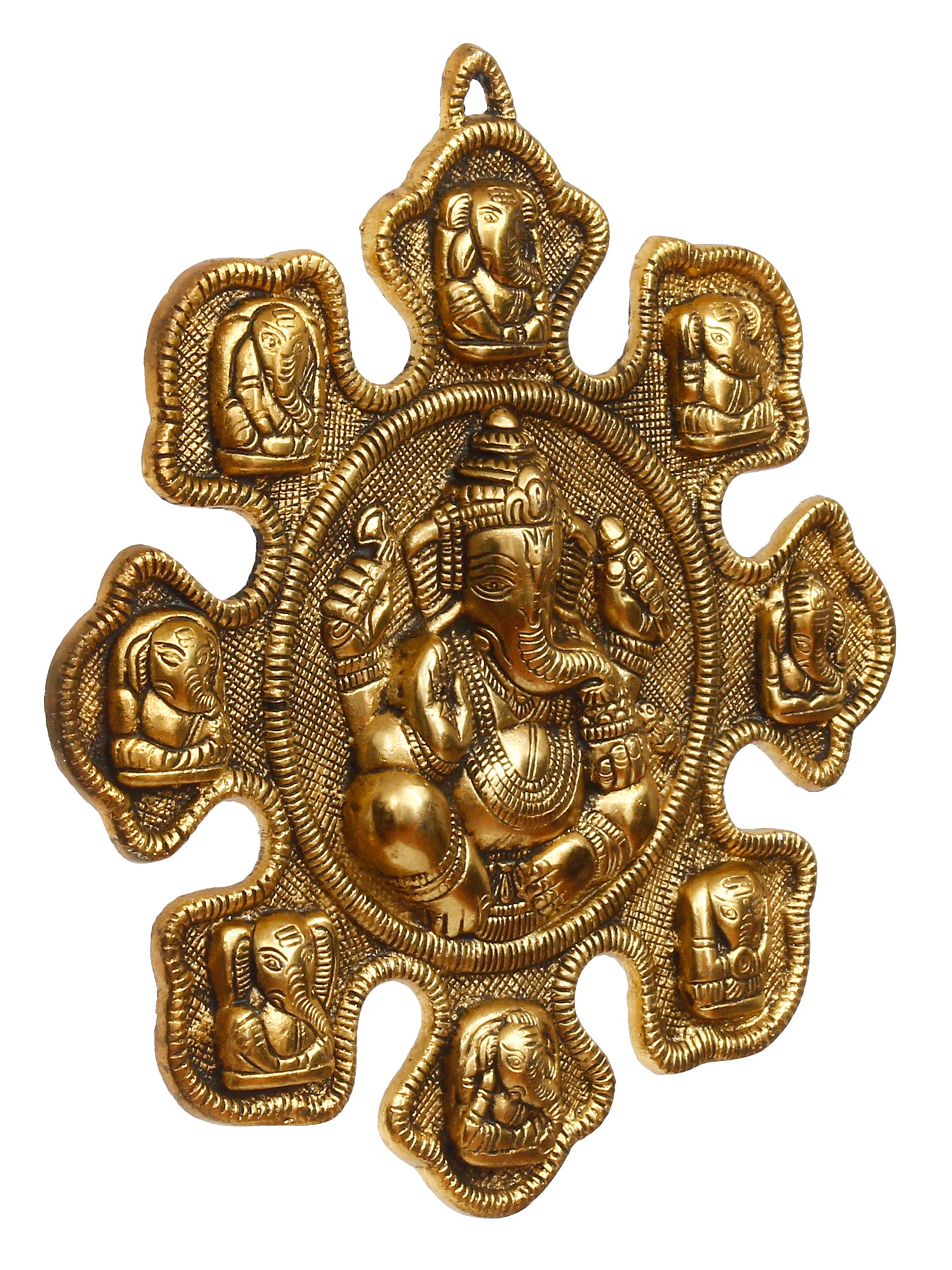 9 variants of Lord Ganesha Golden Metal Wall hanging 4