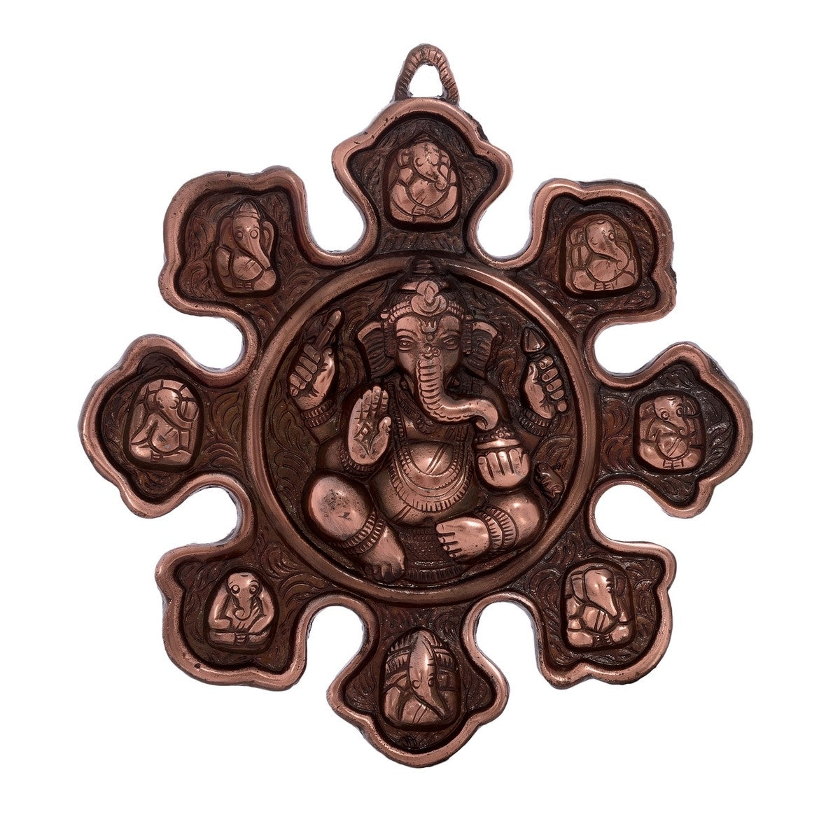 Metal Wall hanging with 9 variants of Lord Ganesha