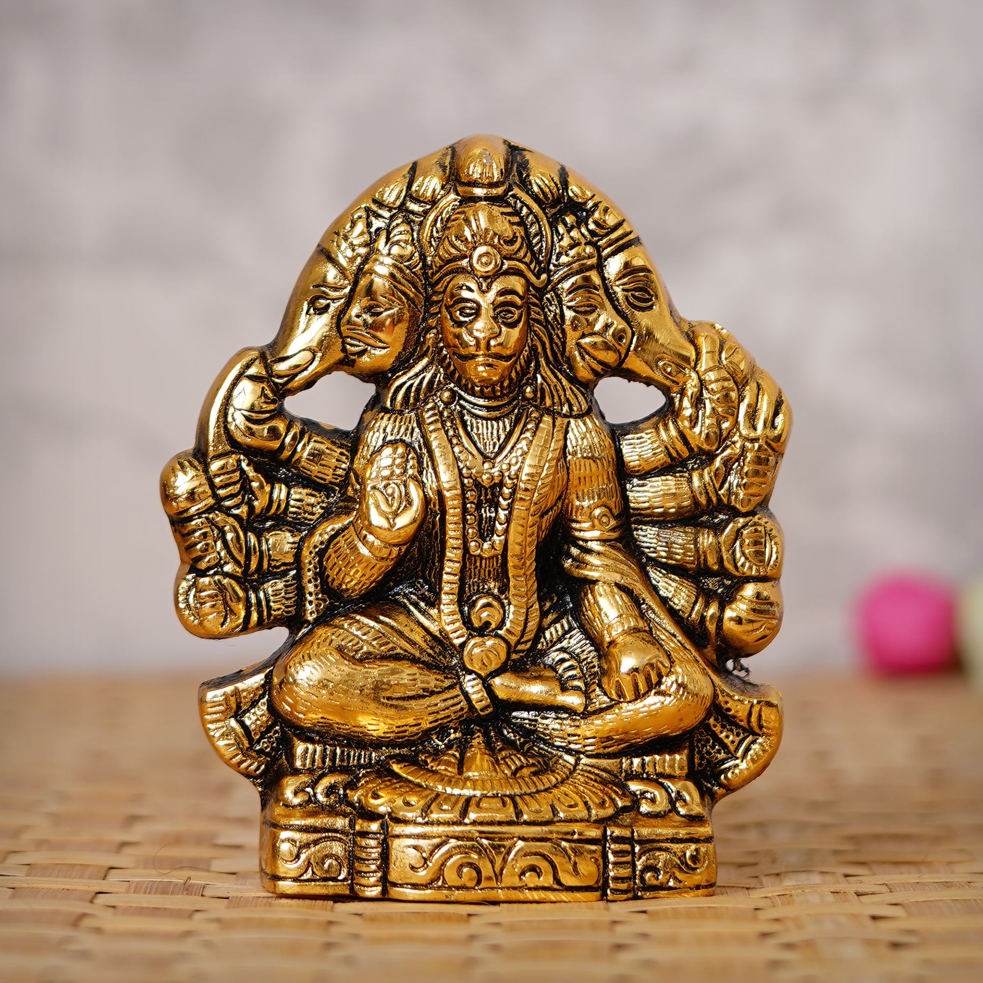 Golden Metal Lord Panchmukhi Hanuman Statue 1
