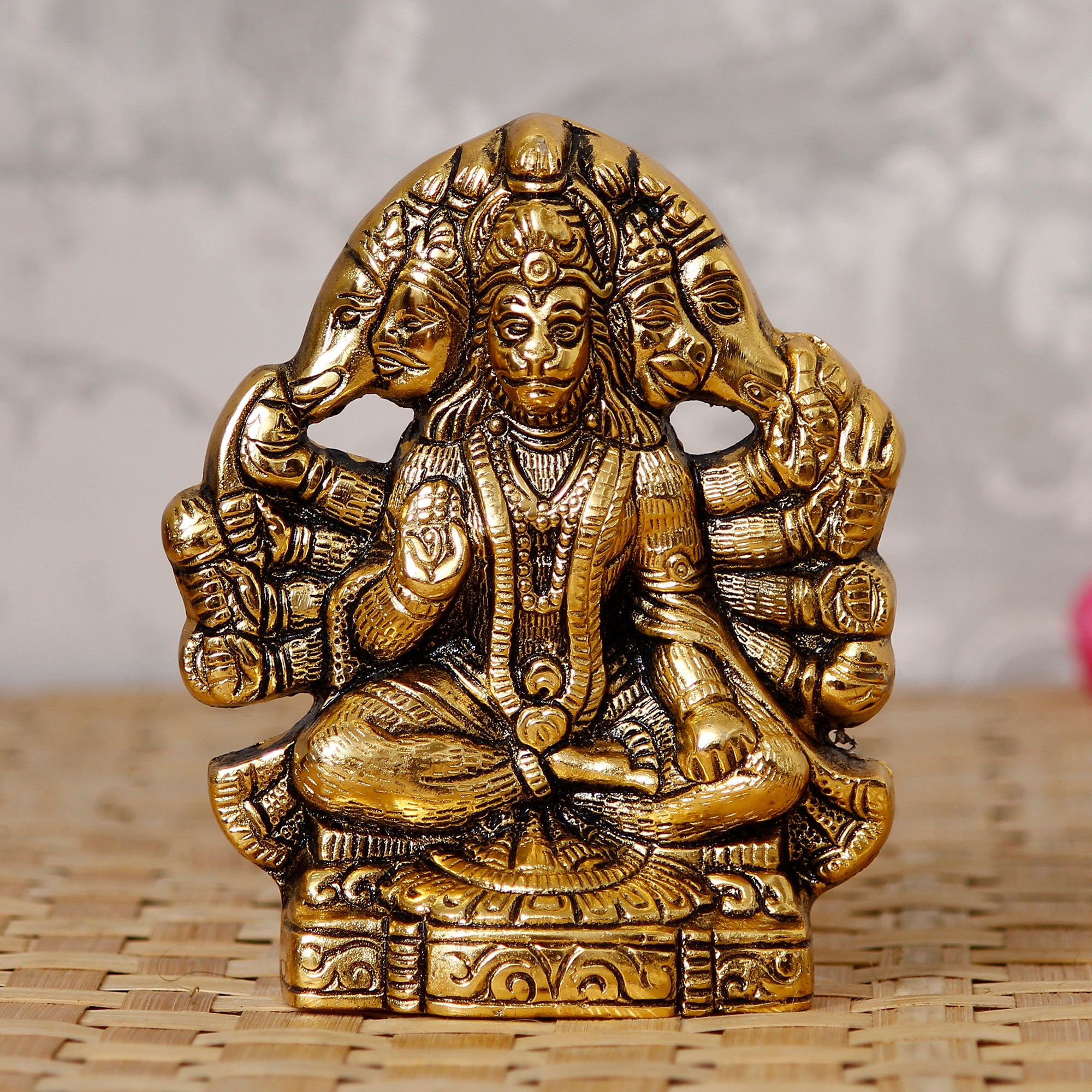 Golden Metal Lord Panchmukhi Hanuman Statue 2
