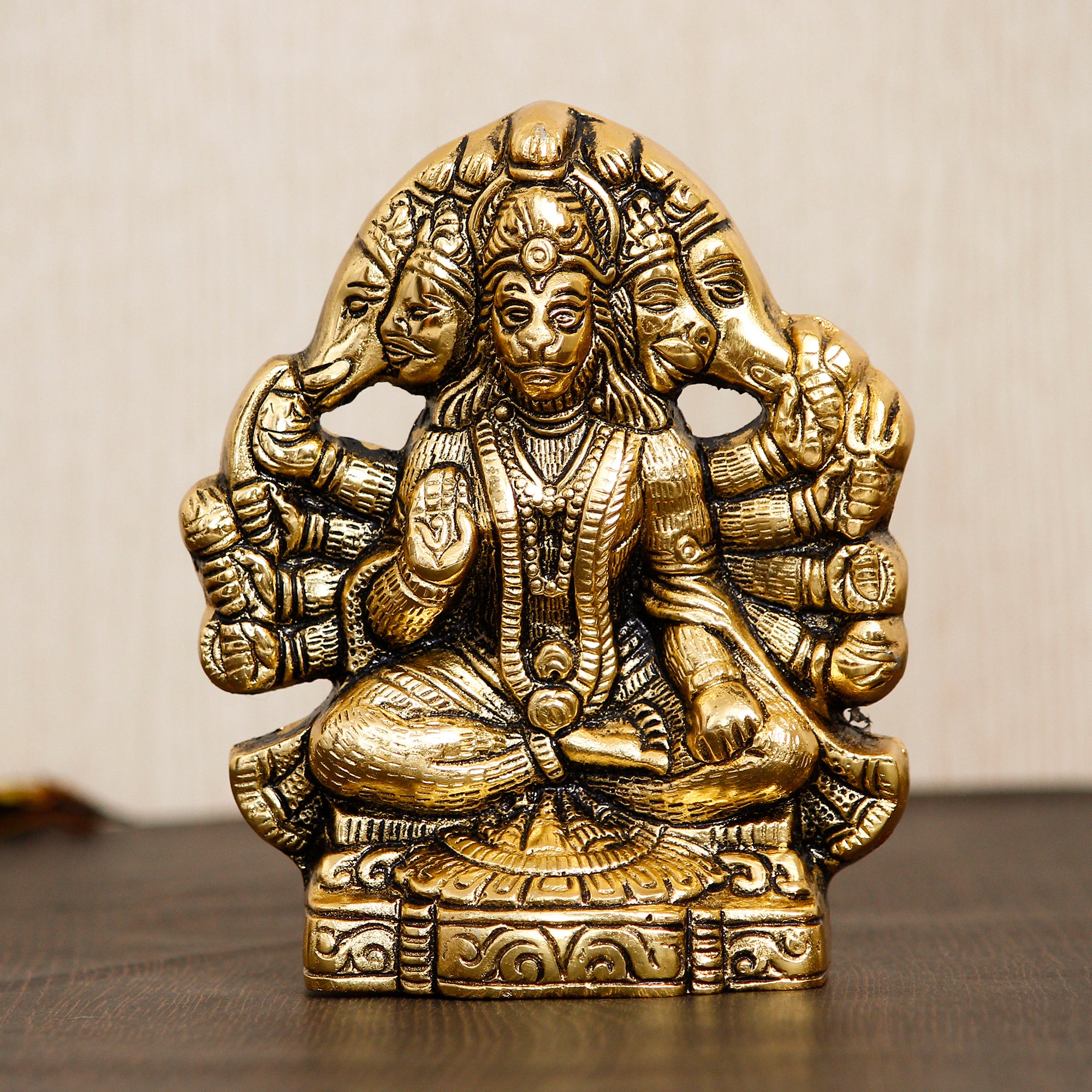 Golden Metal Lord Panchmukhi Hanuman Statue