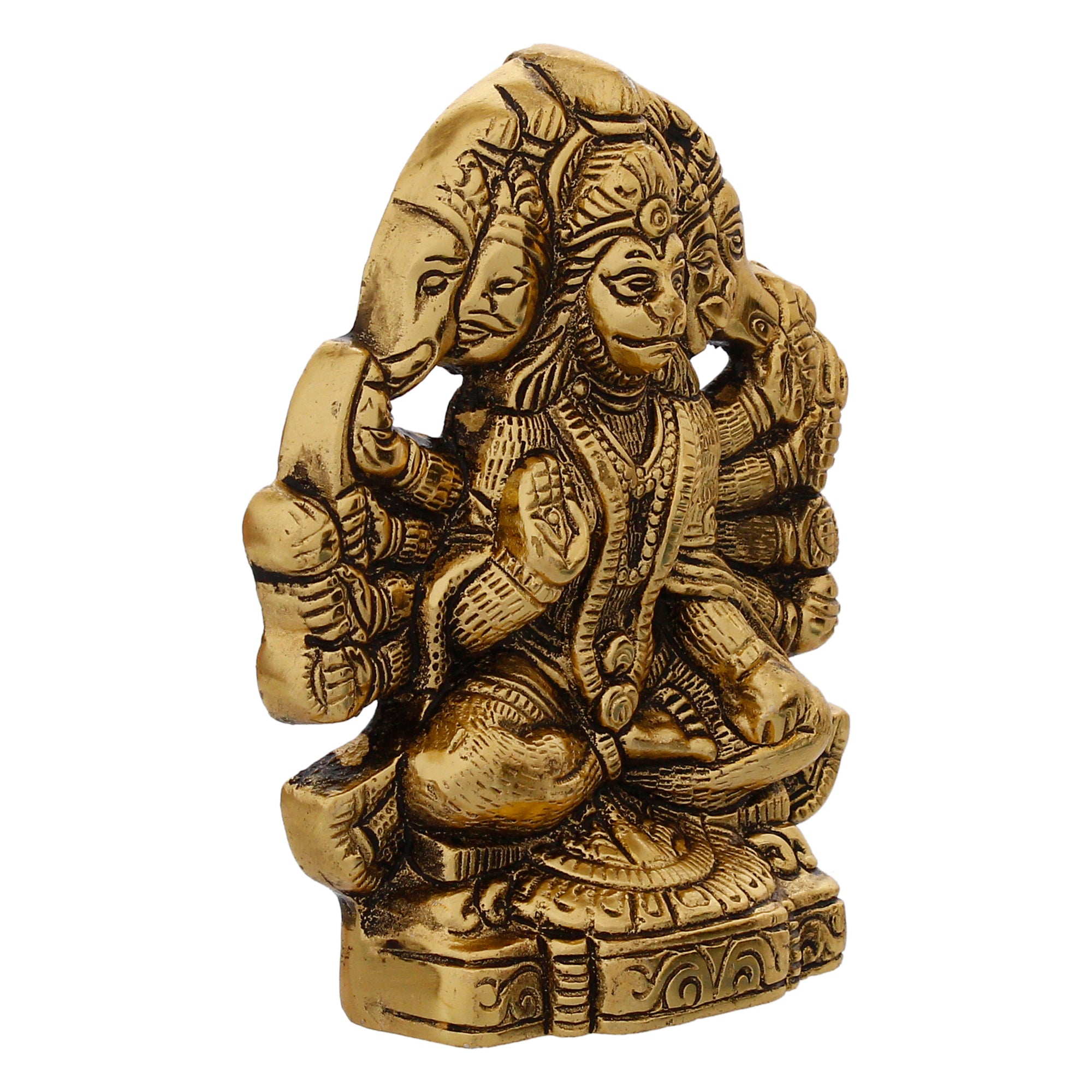 Golden Metal Lord Panchmukhi Hanuman Statue 5