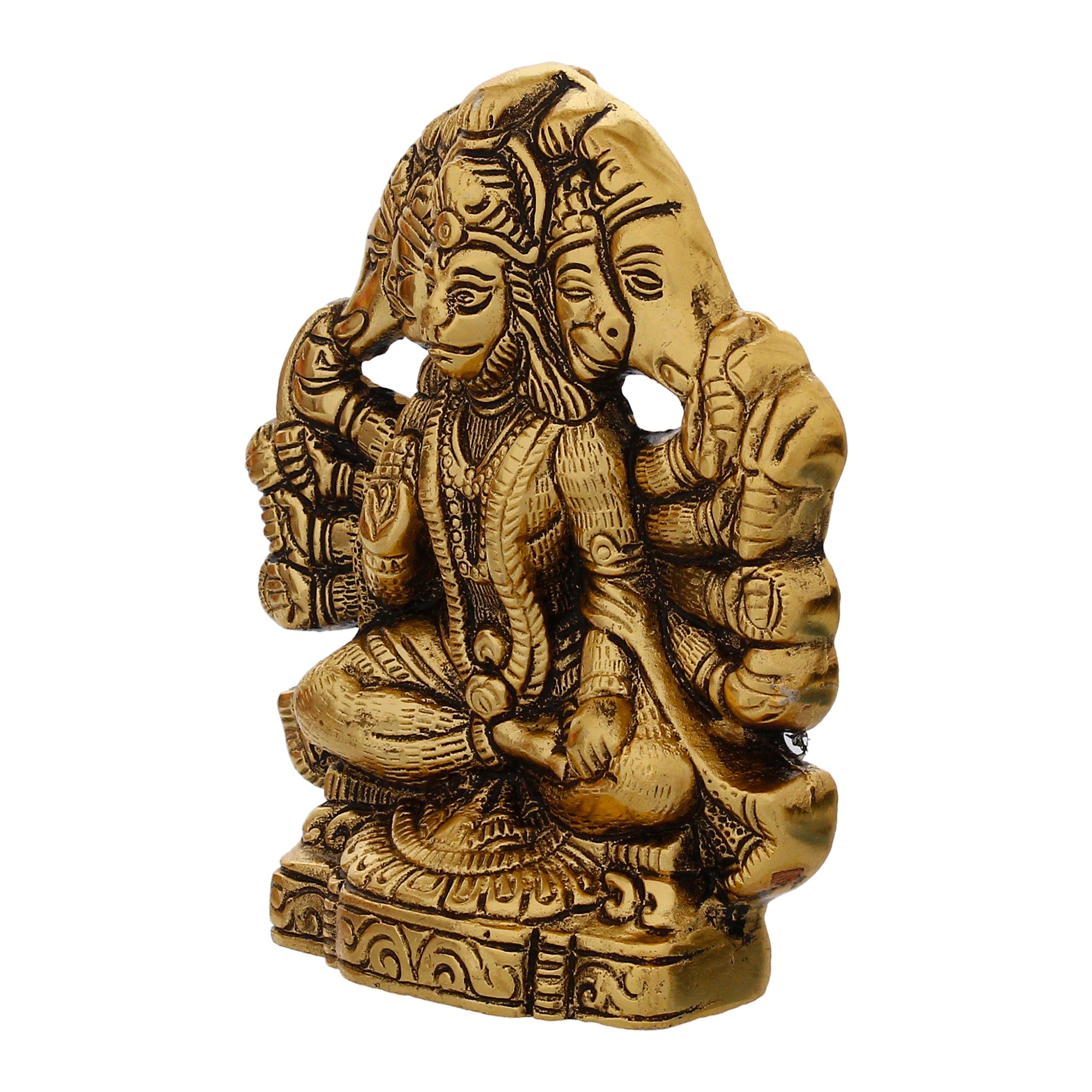 Golden Metal Lord Panchmukhi Hanuman Statue 6