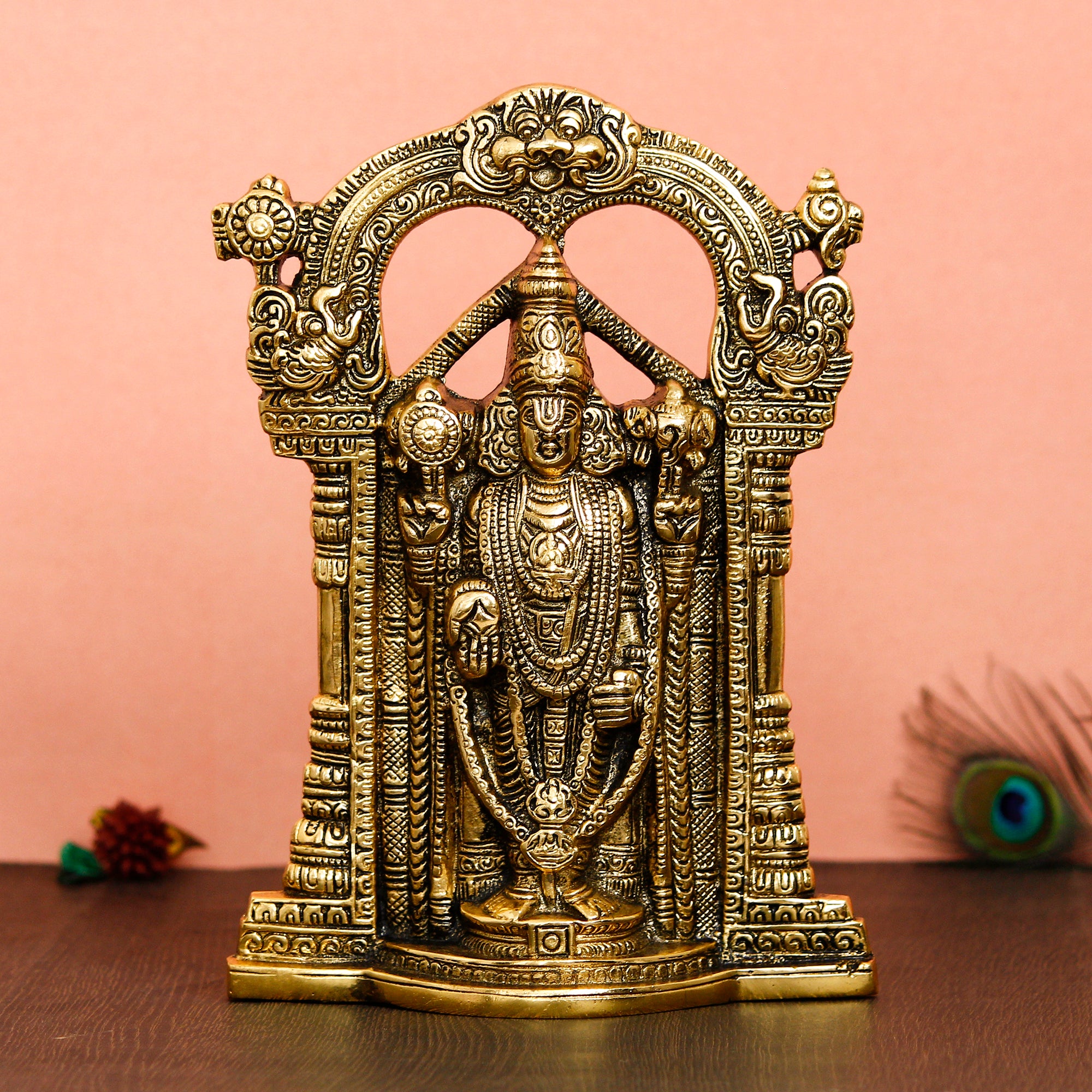 Golden Metal Lord Balaji Idol
