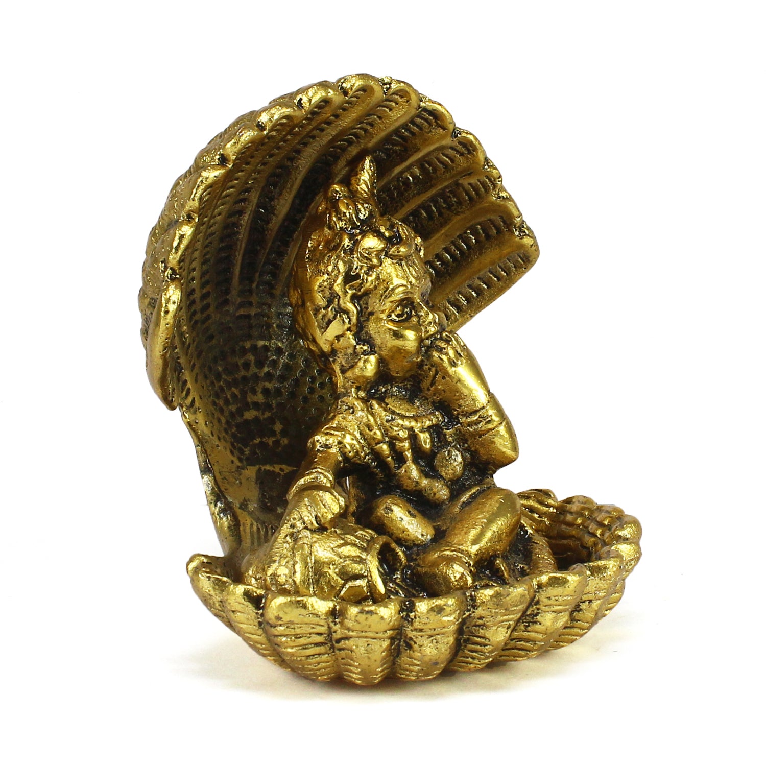 Golden Metal Bal Gopal Krishna Statue having Makhan 3