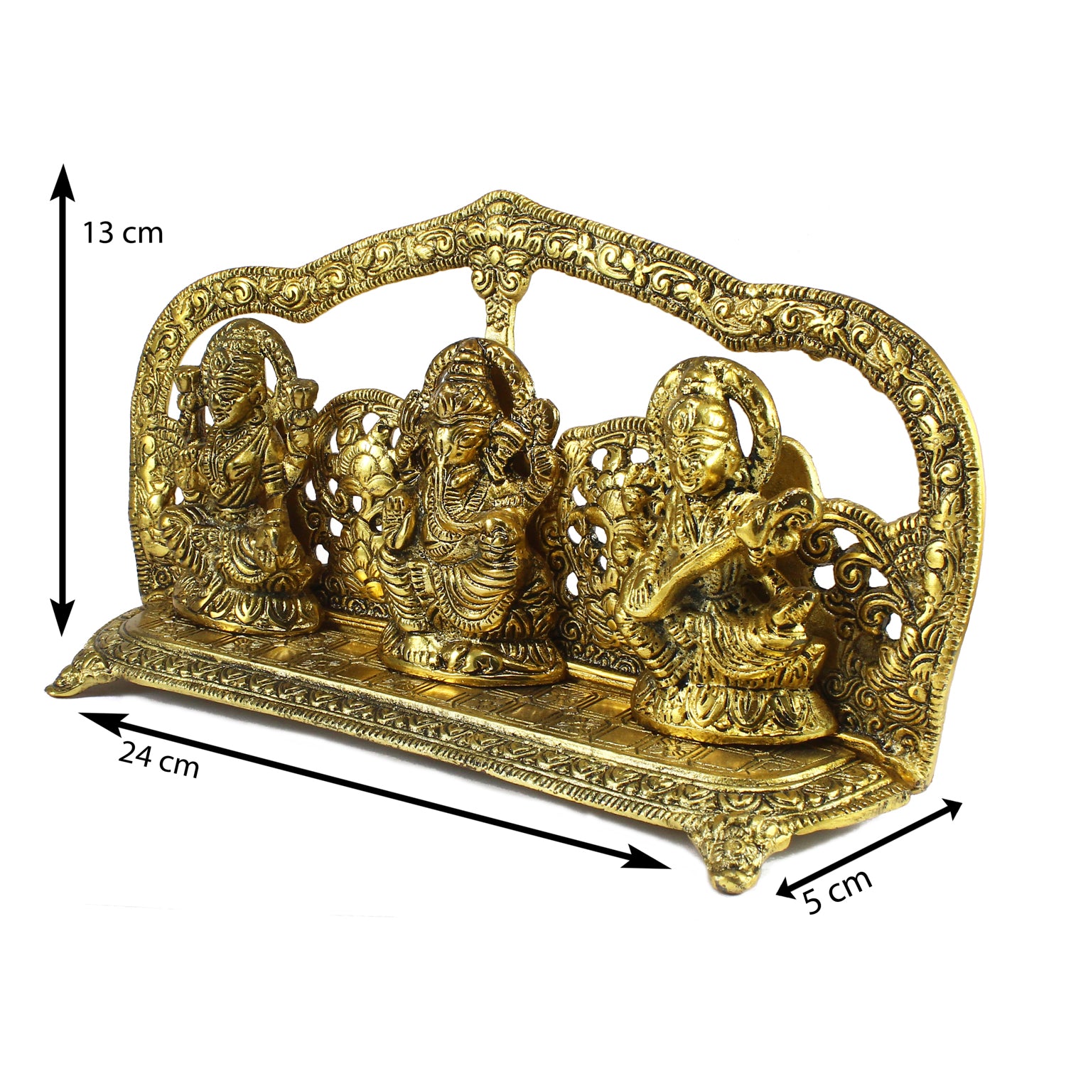 Golden Laxmi Ganesha Saraswati Murtis Religious Idols 2