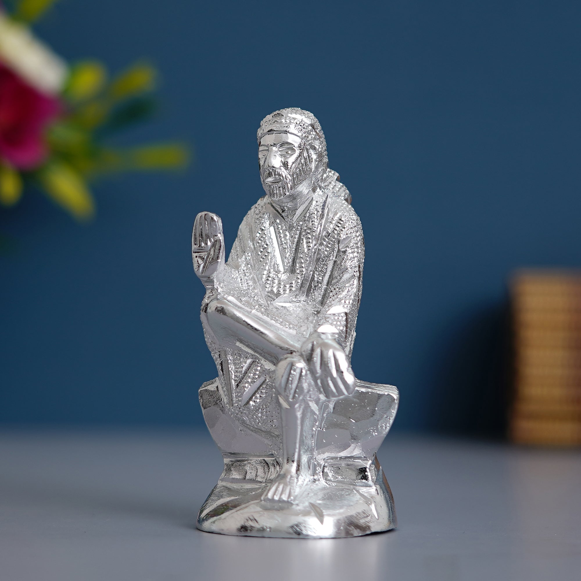Silver Sai Baba Metal Figurine