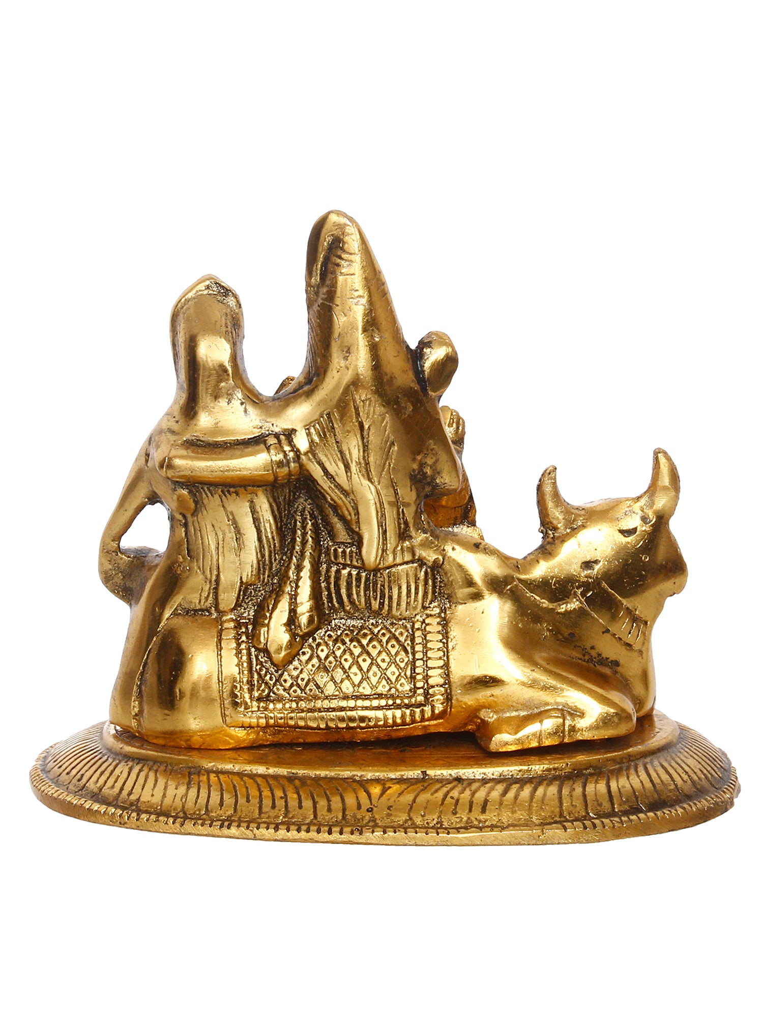 Lord Shiva Parvati Ganesh Idols Sitting On Nandi Figurine 6