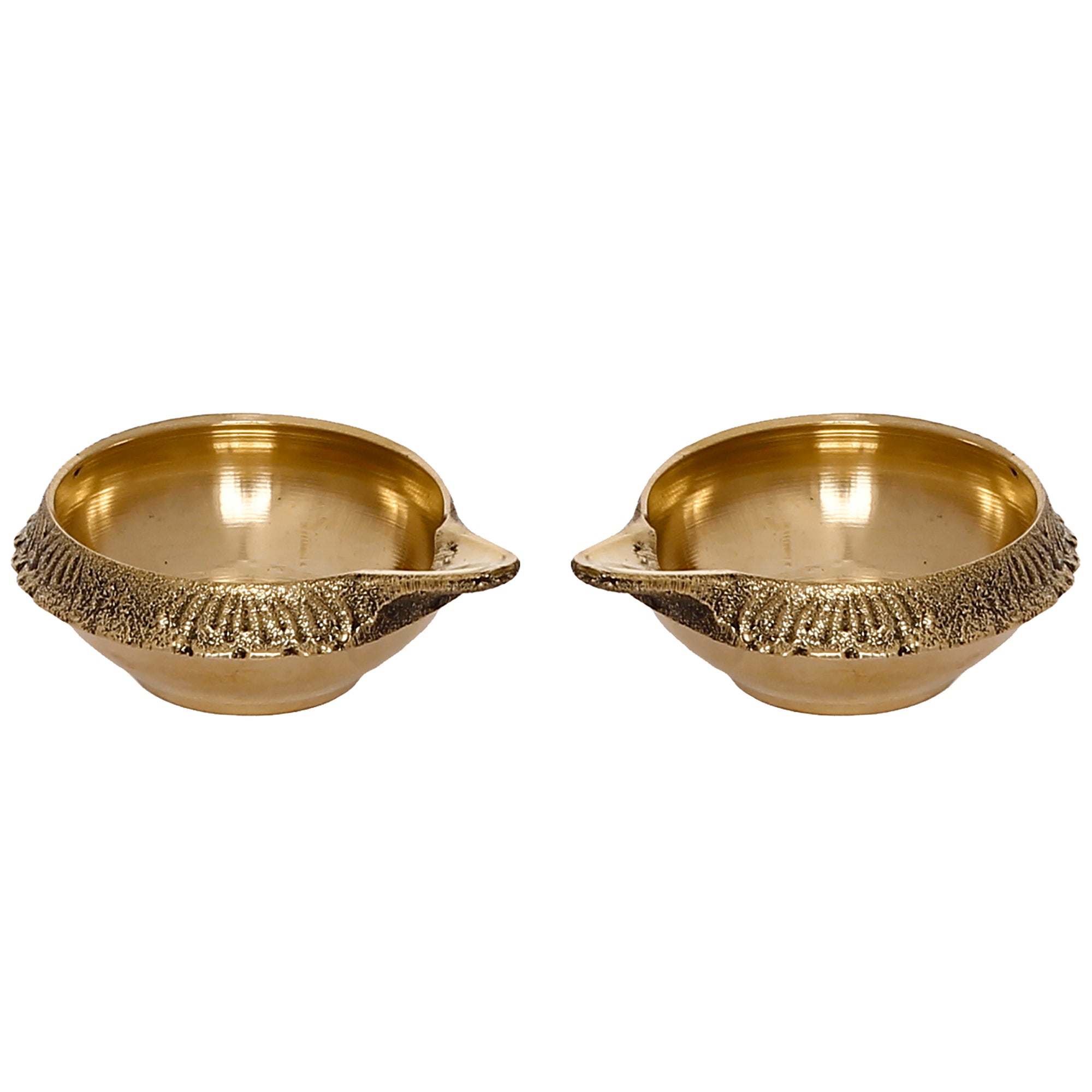 Decorative Handcrafted Golden Brass Diya Set of 2 2