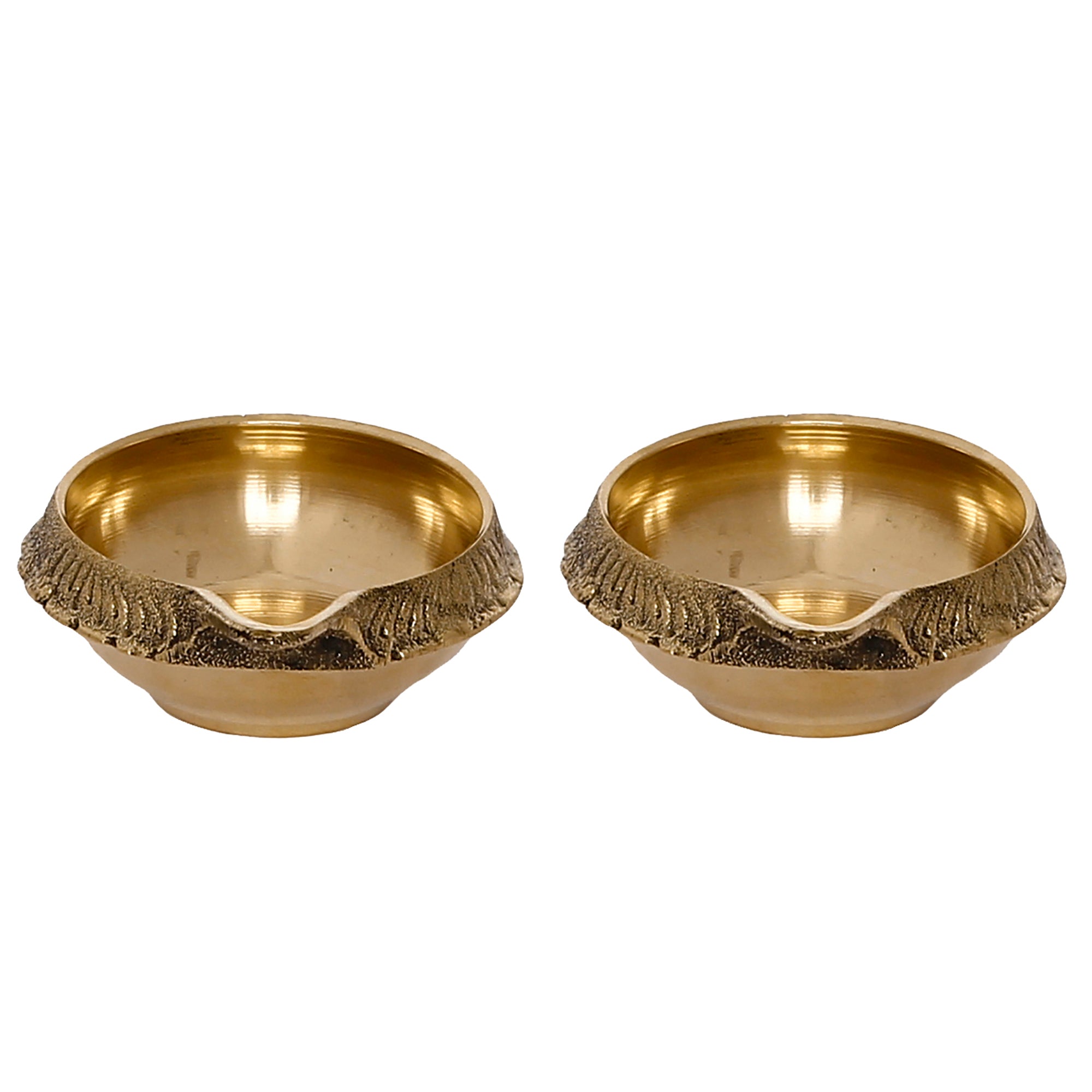 Decorative Handcrafted Golden Brass Diya Set of 2 4